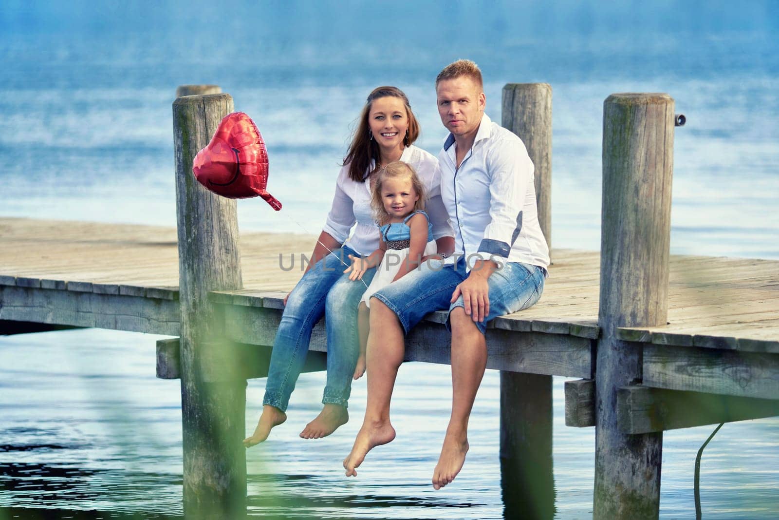 Family at the lake