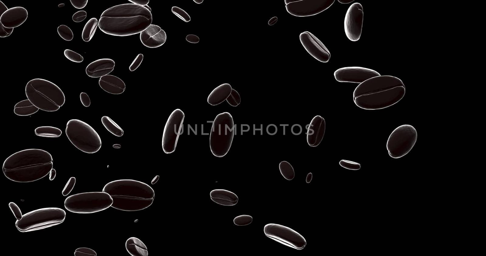 The 3d rendering roasted coffee beans, can be used as a background