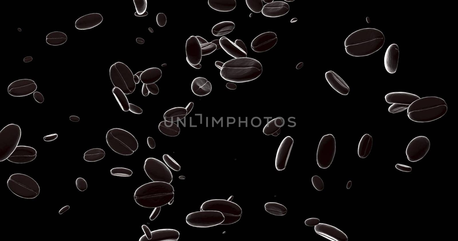The 3d rendering roasted coffee beans, can be used as a background