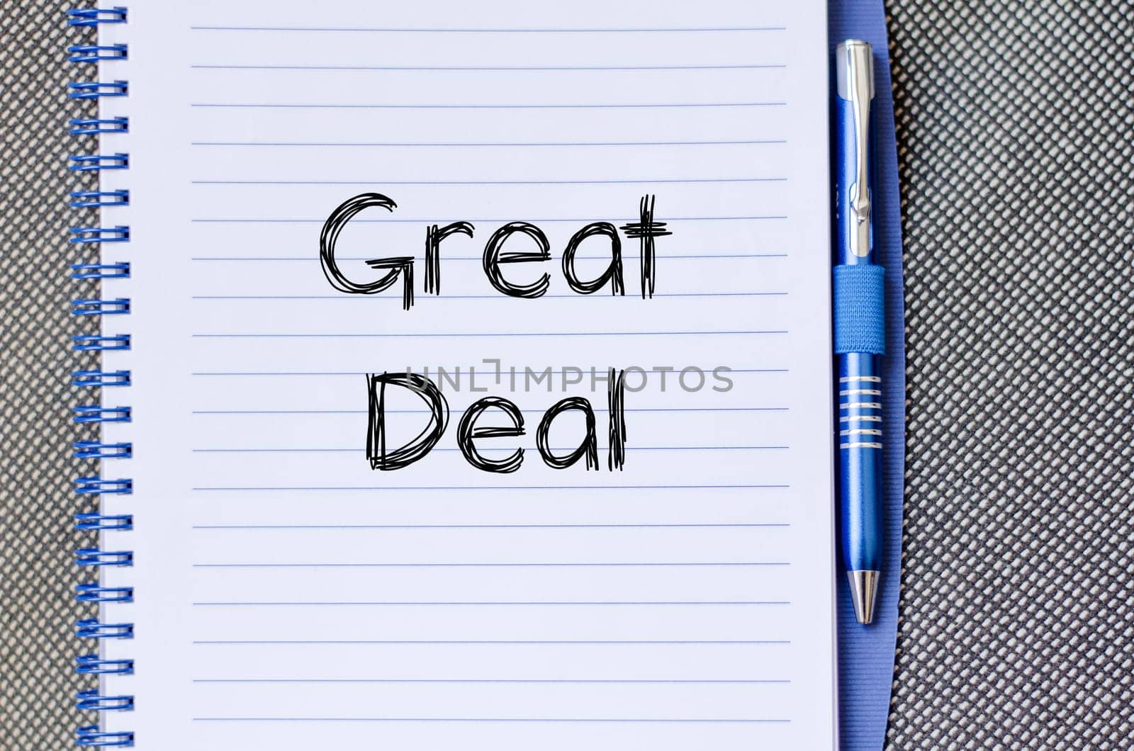 Great deal text concept write on notebook