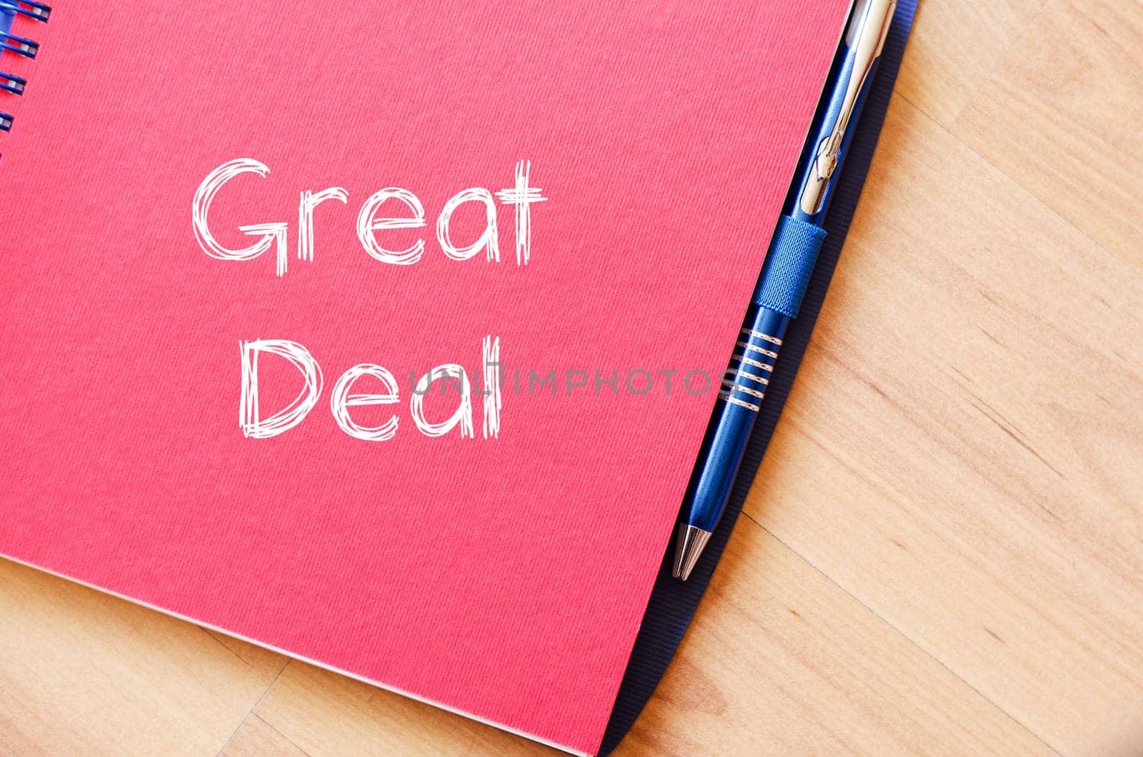 Great deal text concept write on notebook