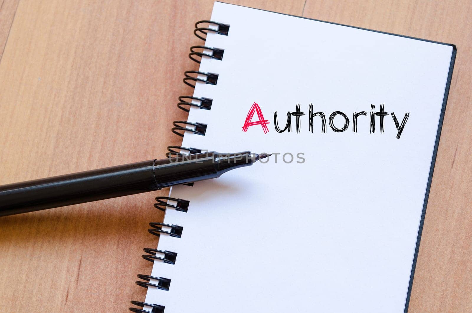 Authority text concept write on notebook