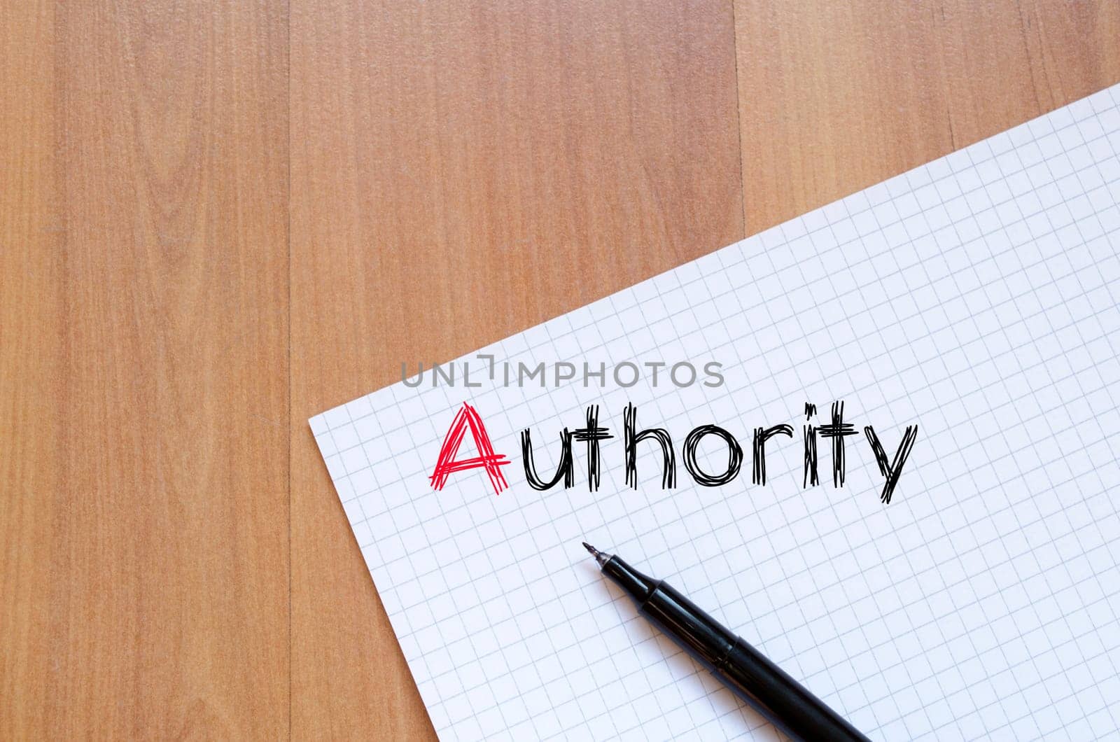 Authority text concept write on notebook
