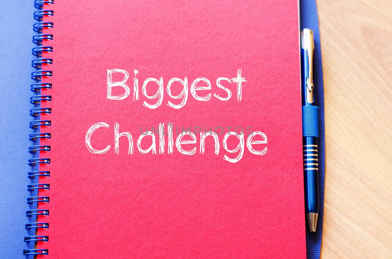 Biggest challenge text concept write on notebook