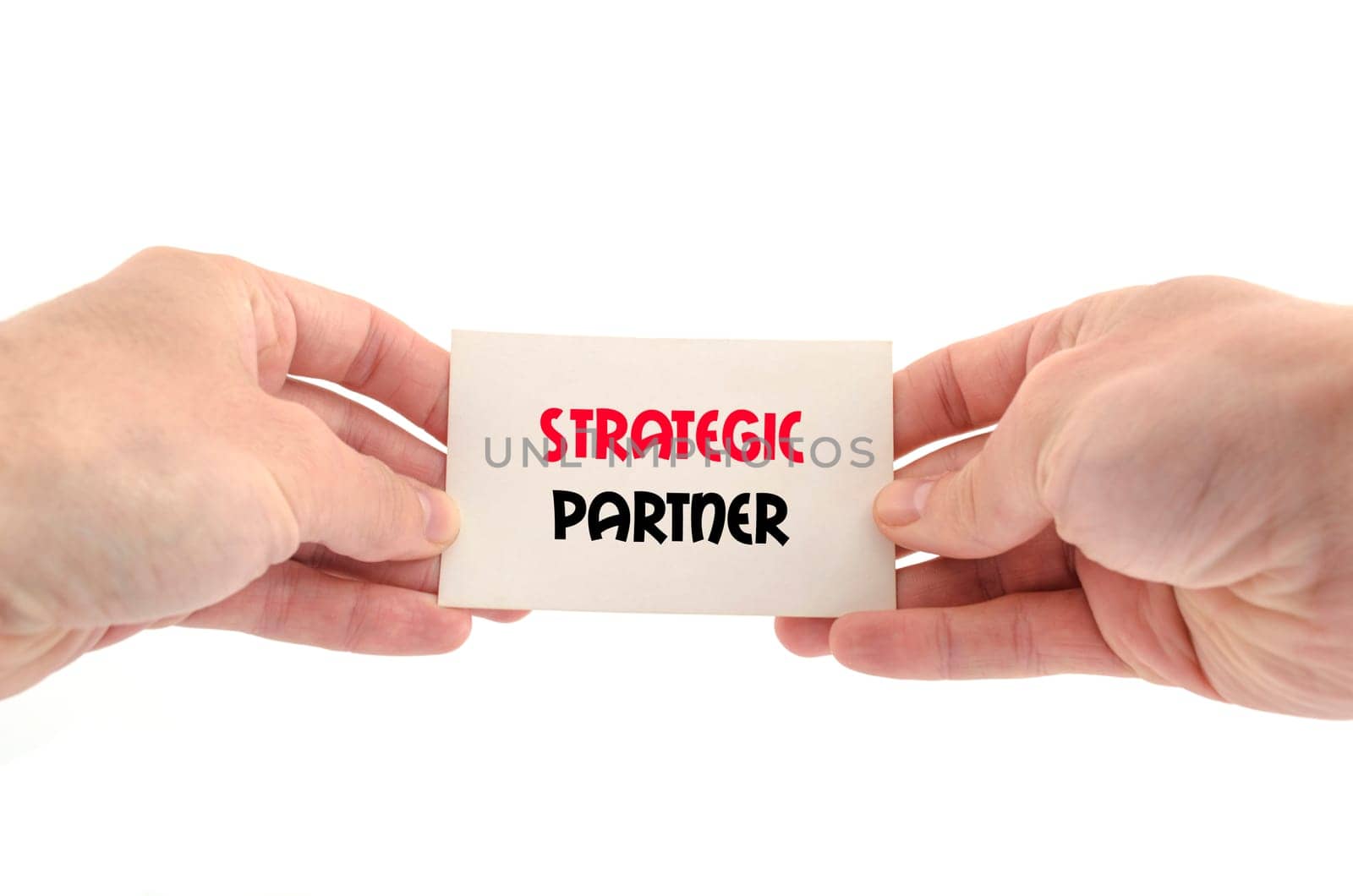 Strategic partner text concept isolated over white background