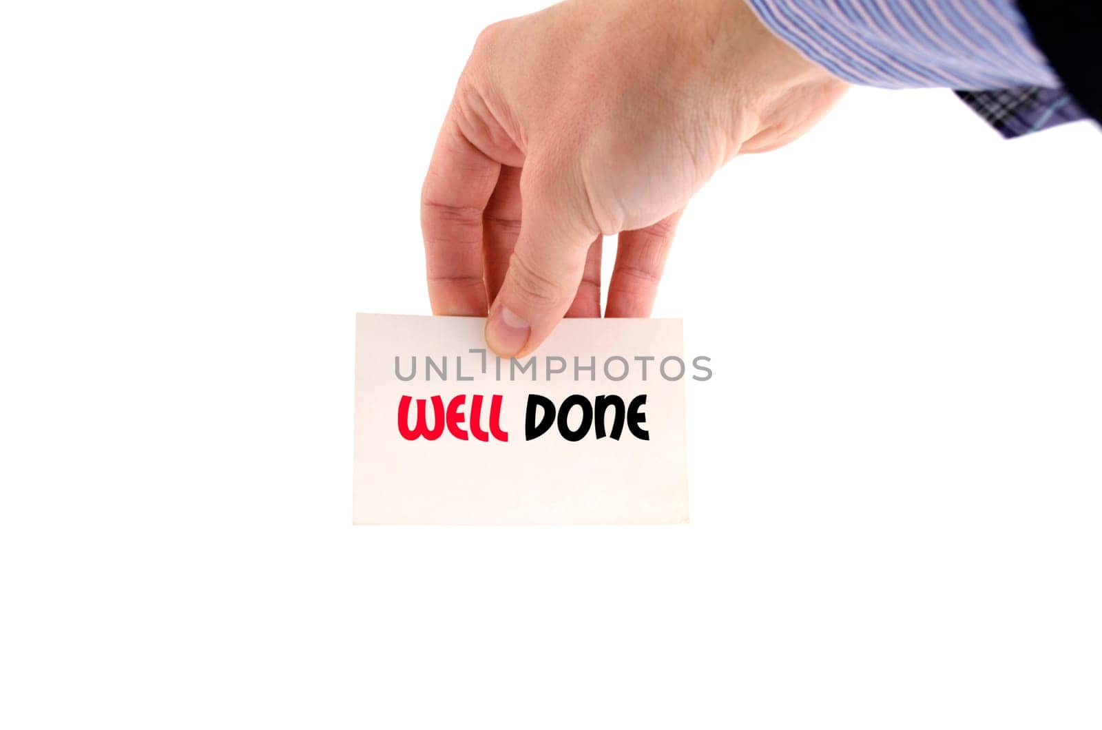 Well done text concept isolated over white background