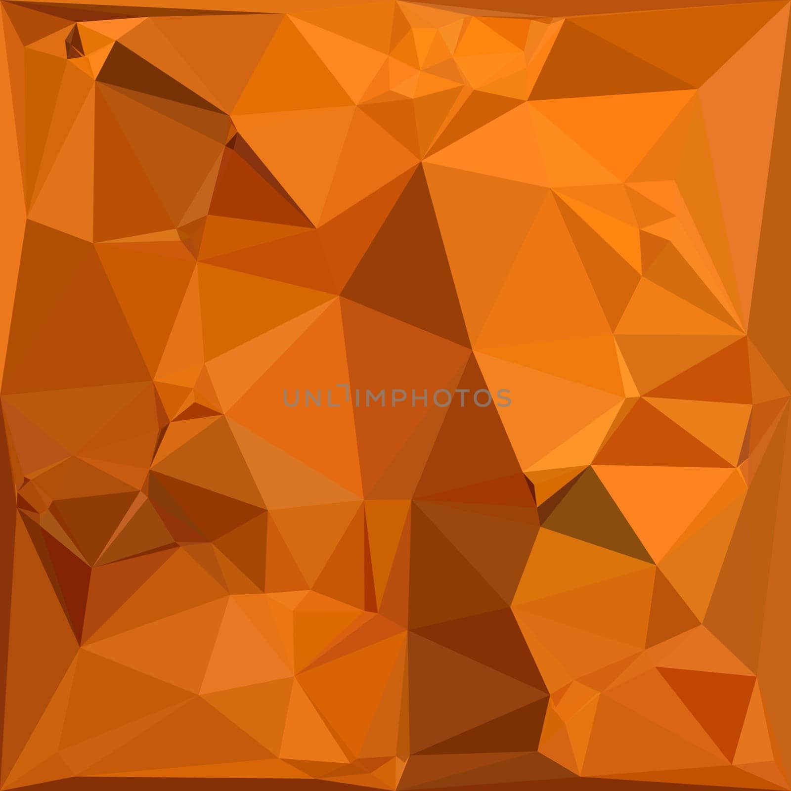 Low polygon style illustration of a dark orange carrot abstract geometric background.