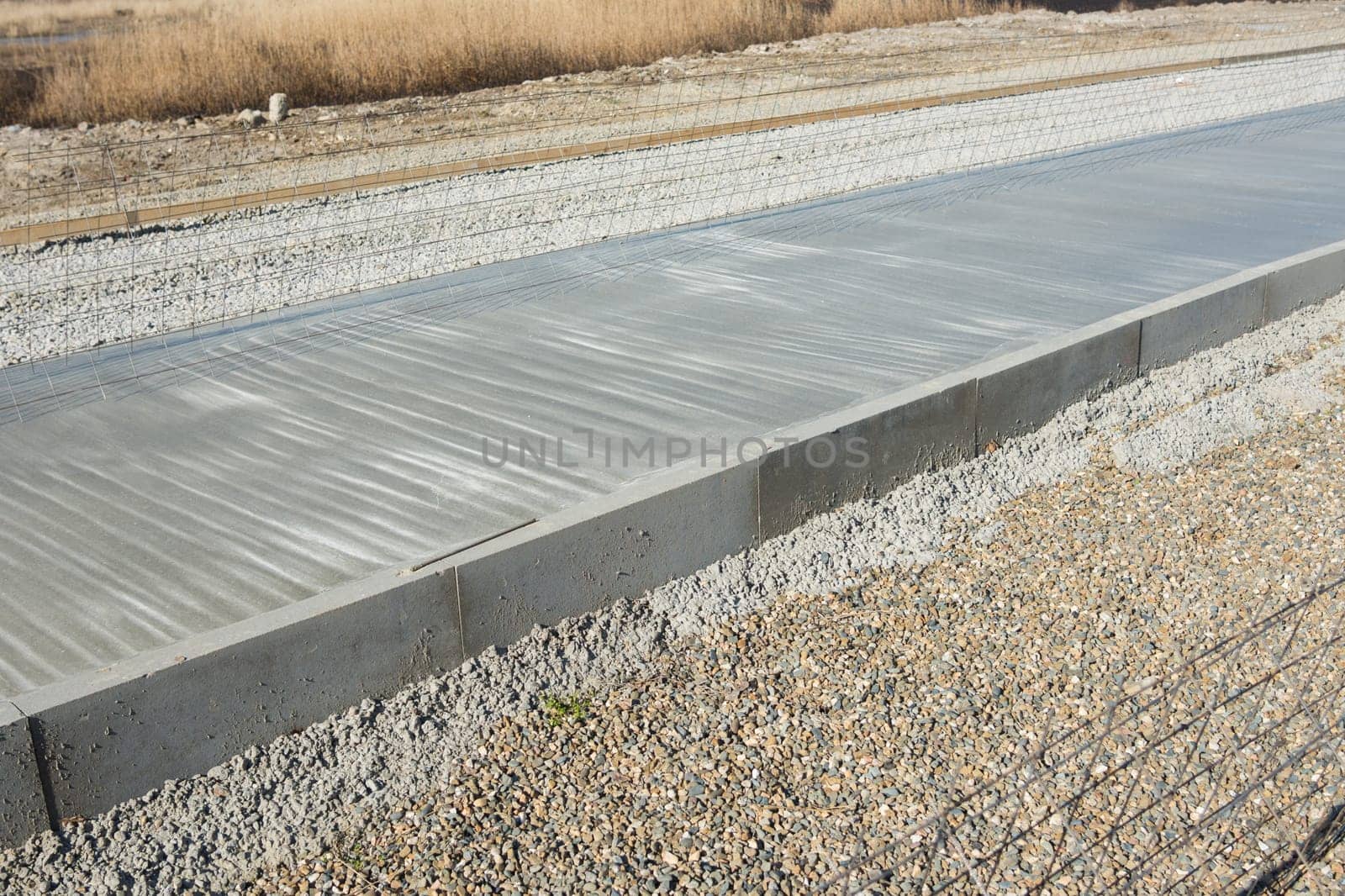 New concrete road barriers metal mesh