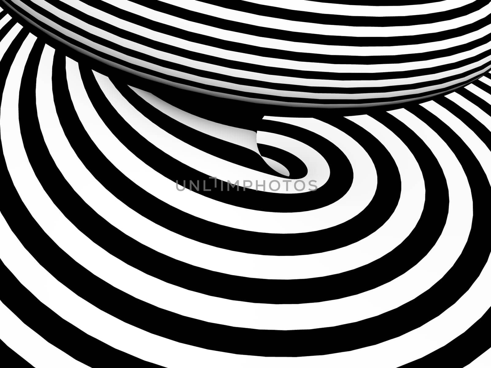 Abstract black and white tunnel