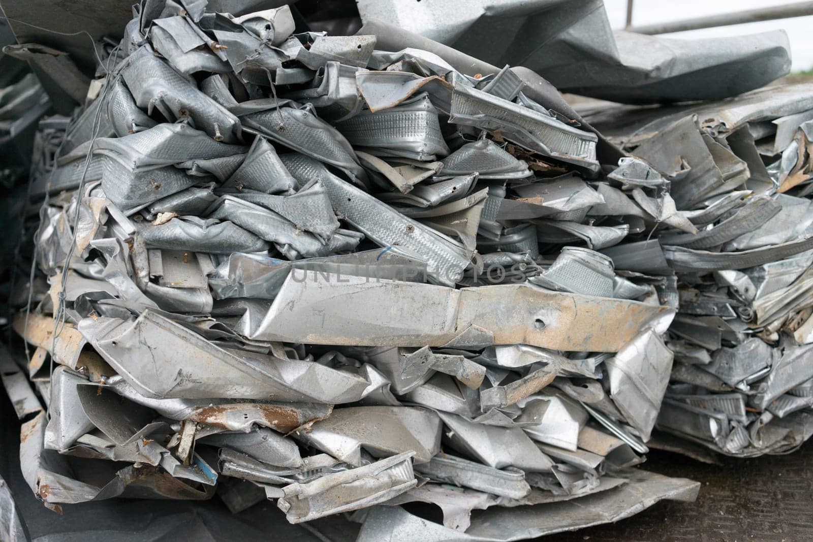 aluminum waste on the truck prepare for recycle