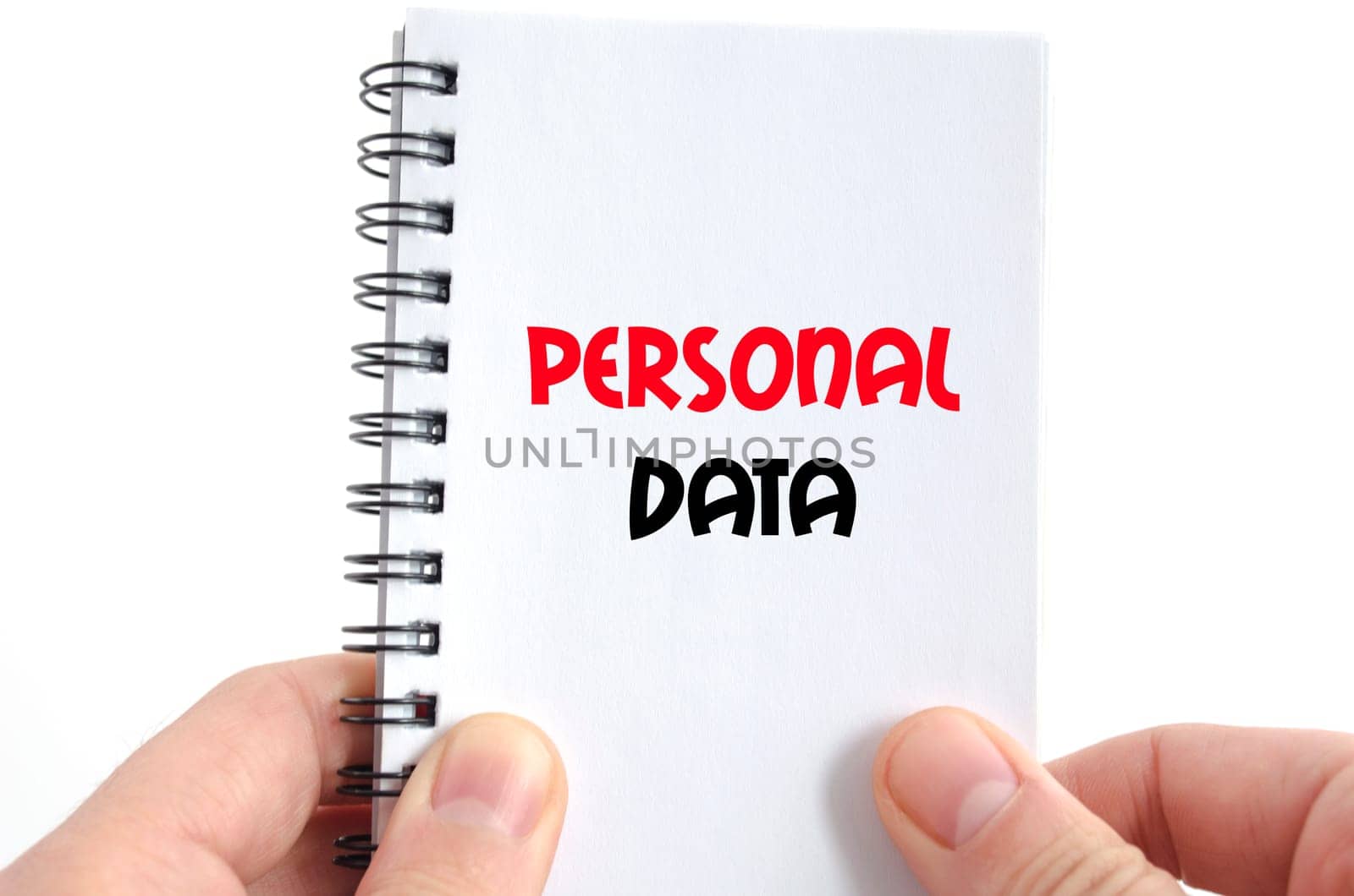 Personal data text concept isolated over white background