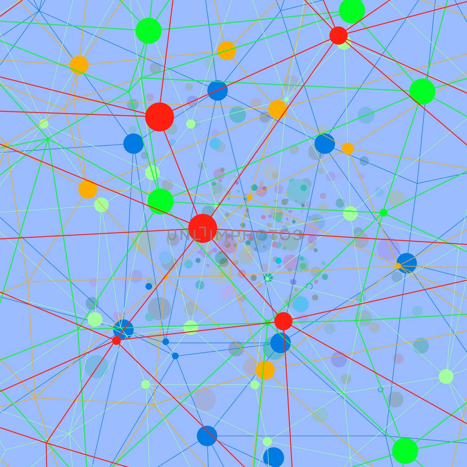 Blue Technology Background with Particle, Molecule Structure. Genetic and Chemical Compounds. Communication Concept. Space and Constellations.