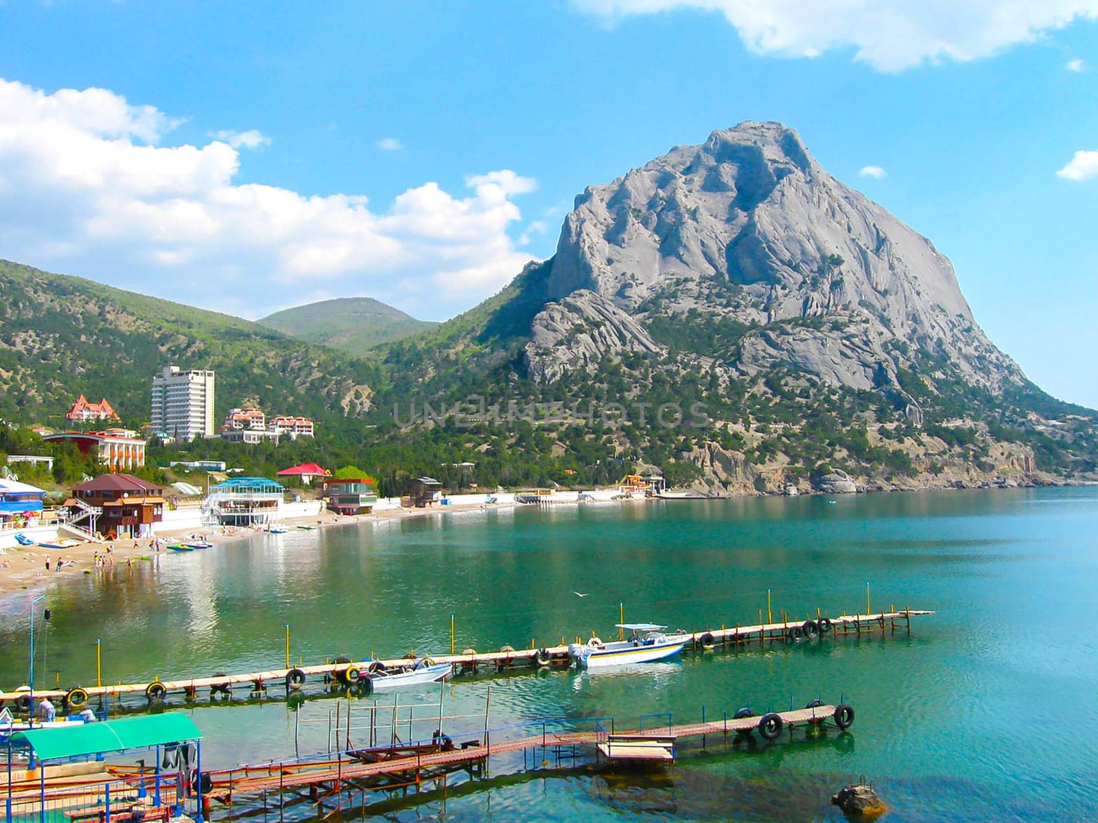 View on city Sudak from Genoese fortress in Crimea.