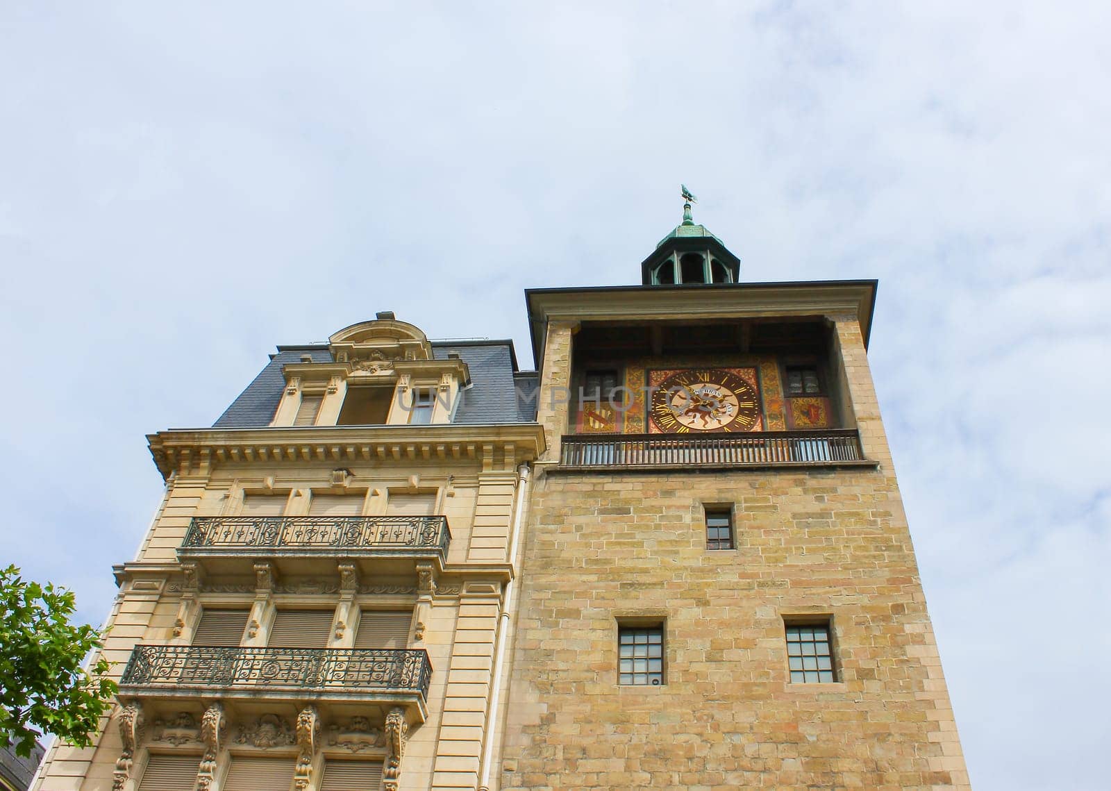 Geneva clock tower in city Geneva, Switzerland