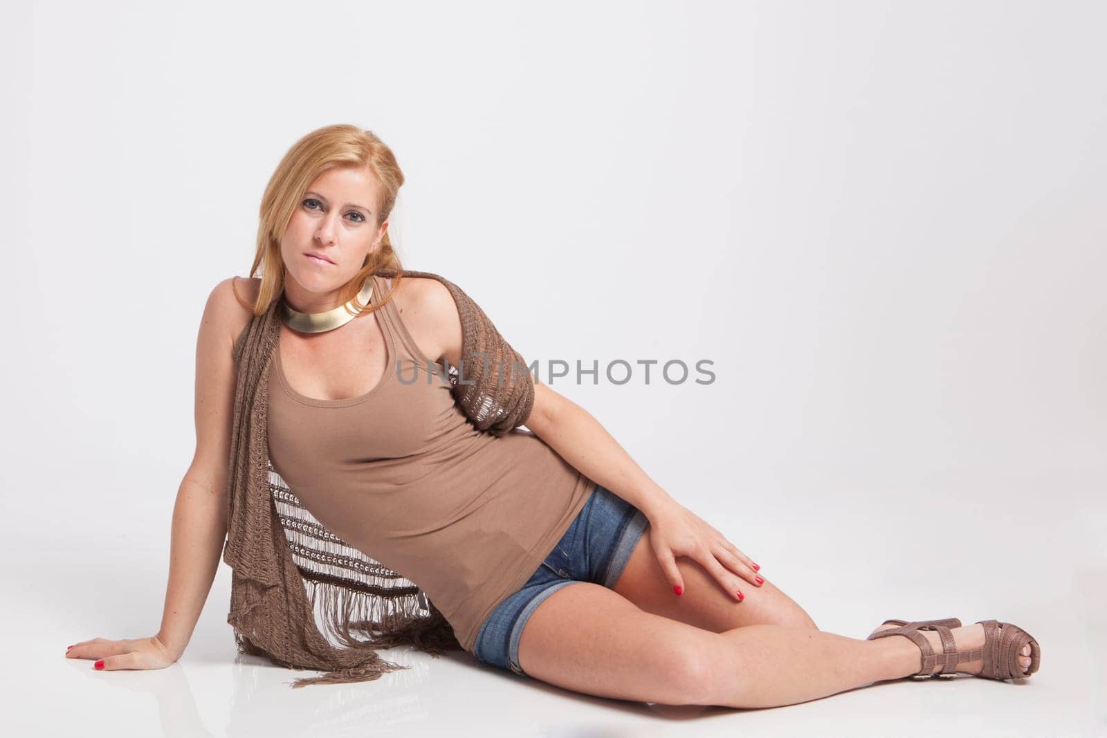 real girl in natural poses during a shooting