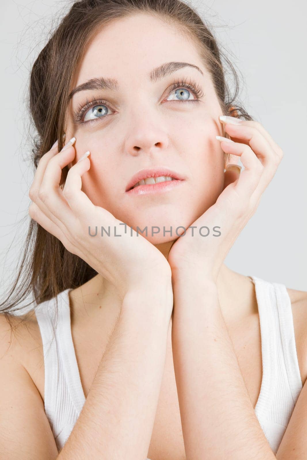 real girl in natural poses during a shooting