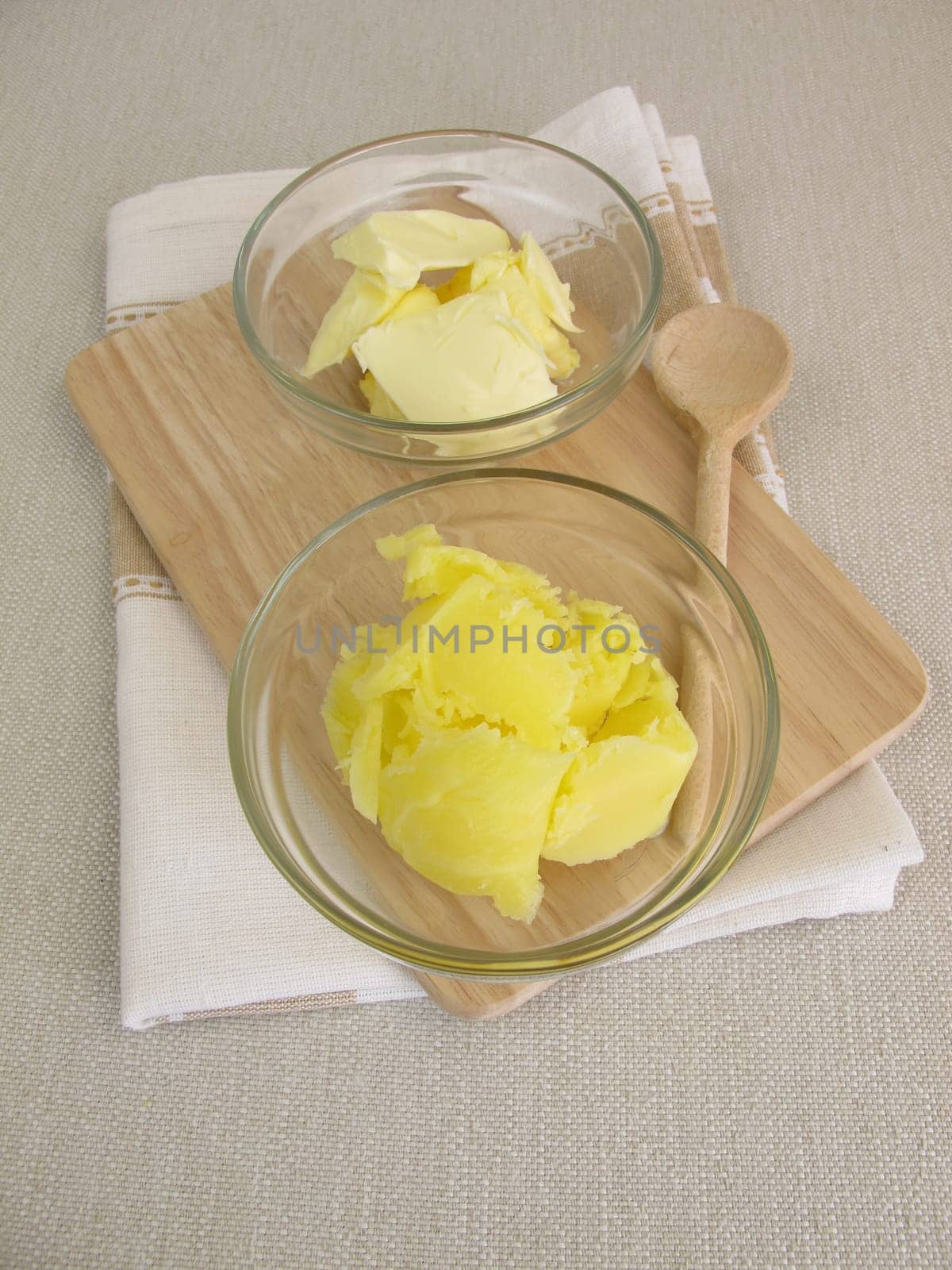 Clarified butter and butter
