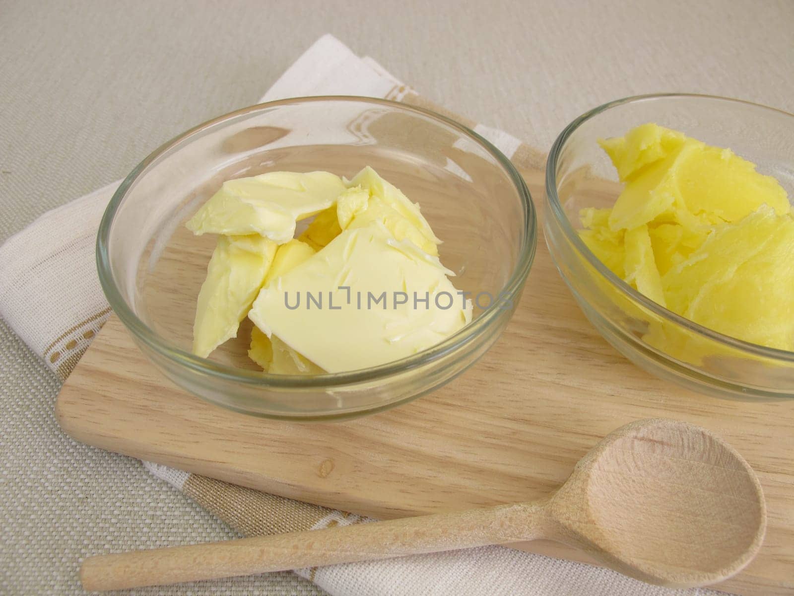 Clarified butter and butter
