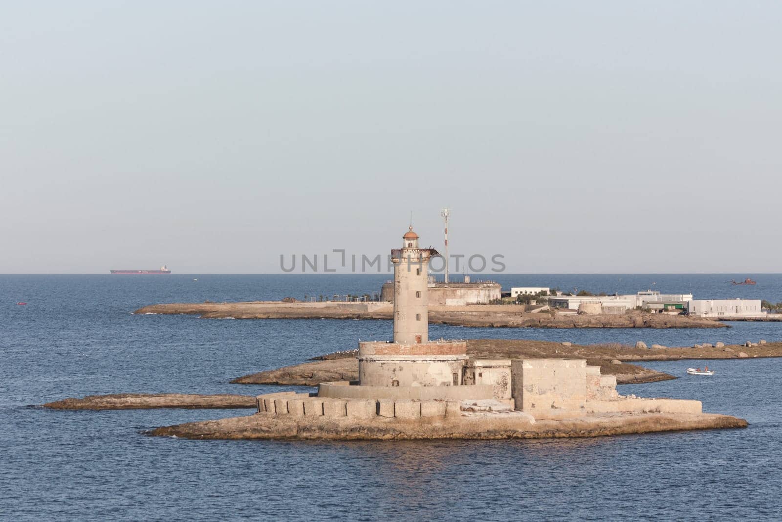 View of lighthouse in Brindisi to south Italy