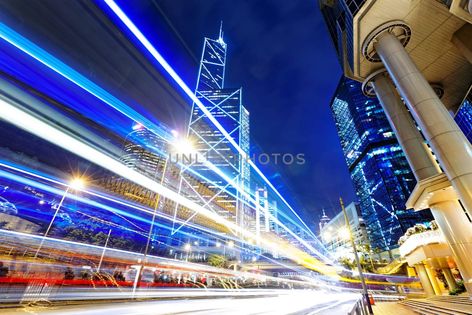 night scene of modern city, China Hong Kong