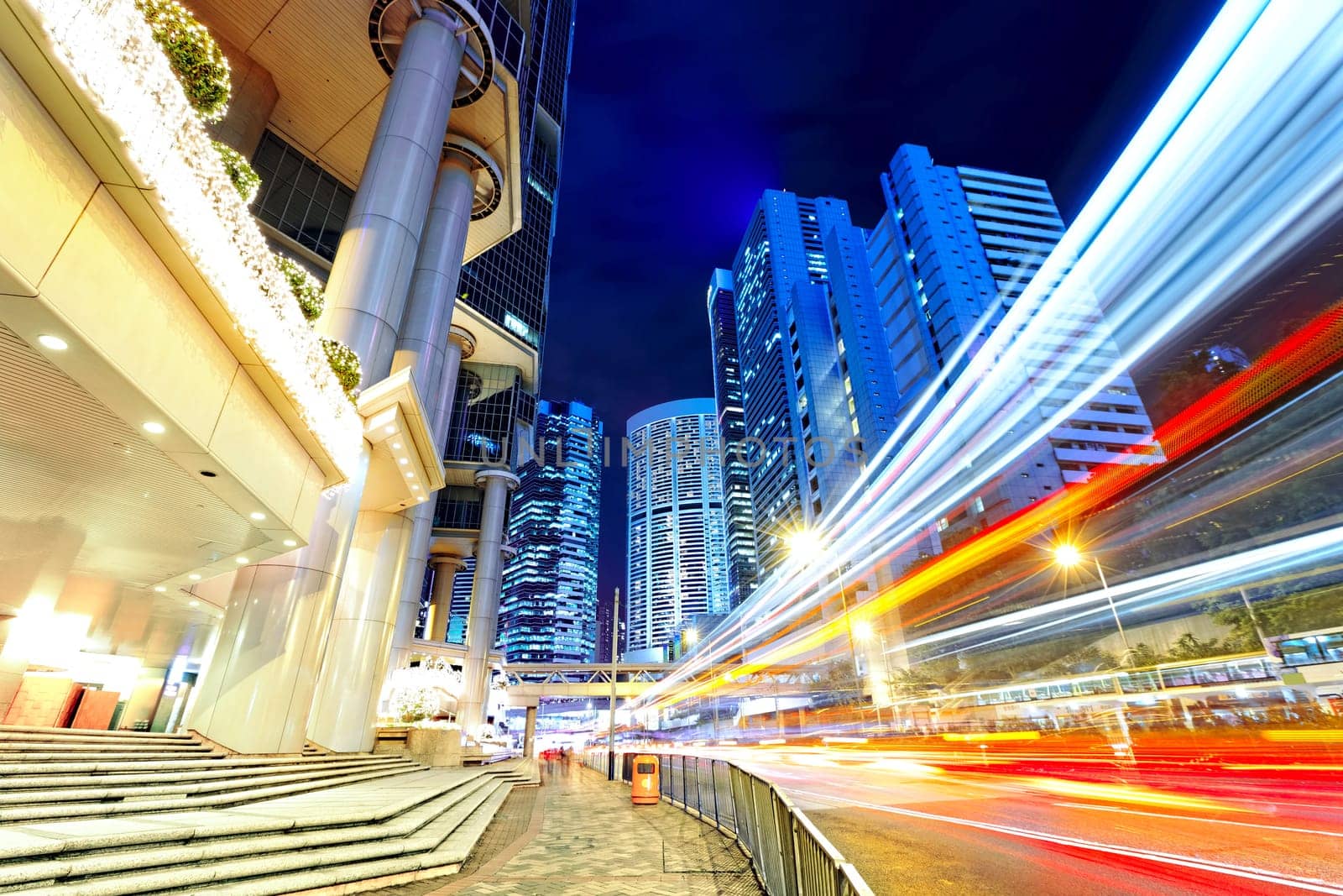 night scene of modern city, China Hong Kong