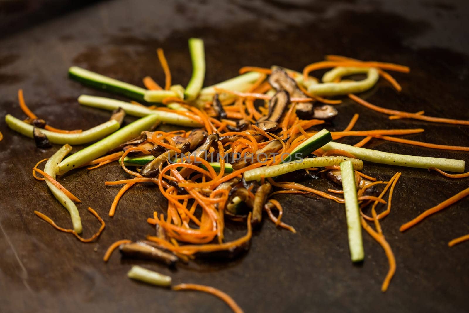 Preparing pad thai at a street hawker mobile restaurant in Bangkok, Thailand. Fried noodle. Shallow dof.