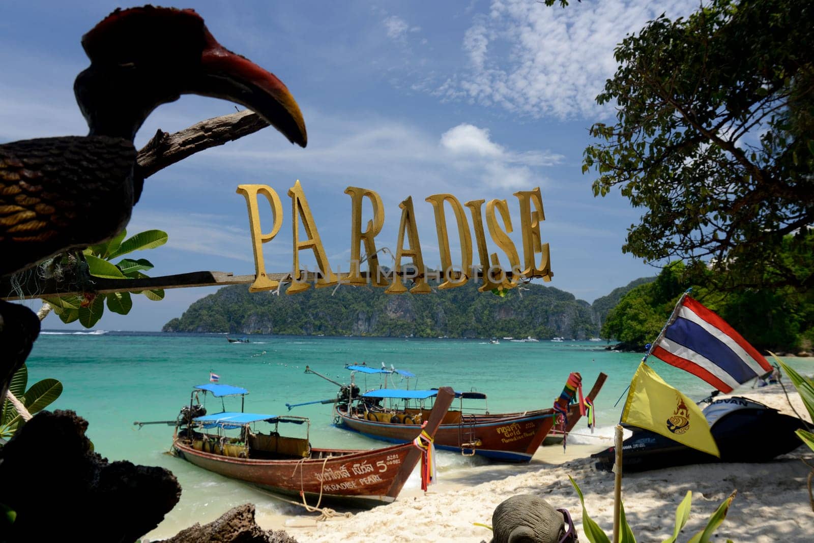 A Beach on the Island of Ko PhiPhi on Ko Phi Phi Island outside of the City of Krabi on the Andaman Sea in the south of Thailand.
