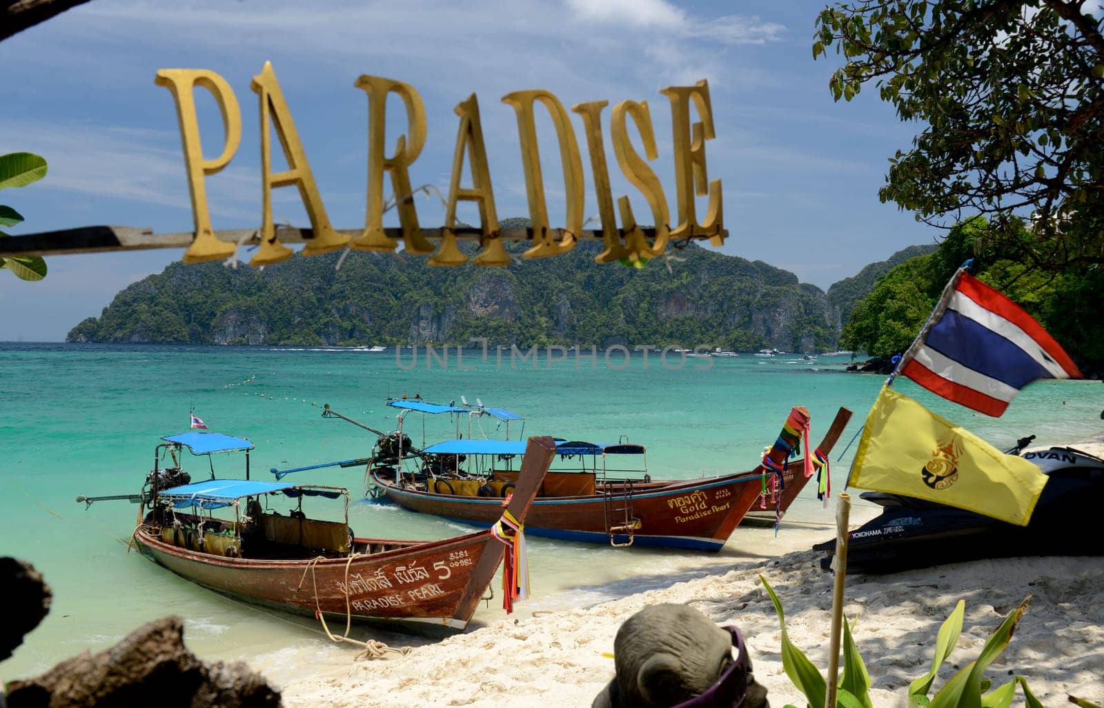 A Beach on the Island of Ko PhiPhi on Ko Phi Phi Island outside of the City of Krabi on the Andaman Sea in the south of Thailand.