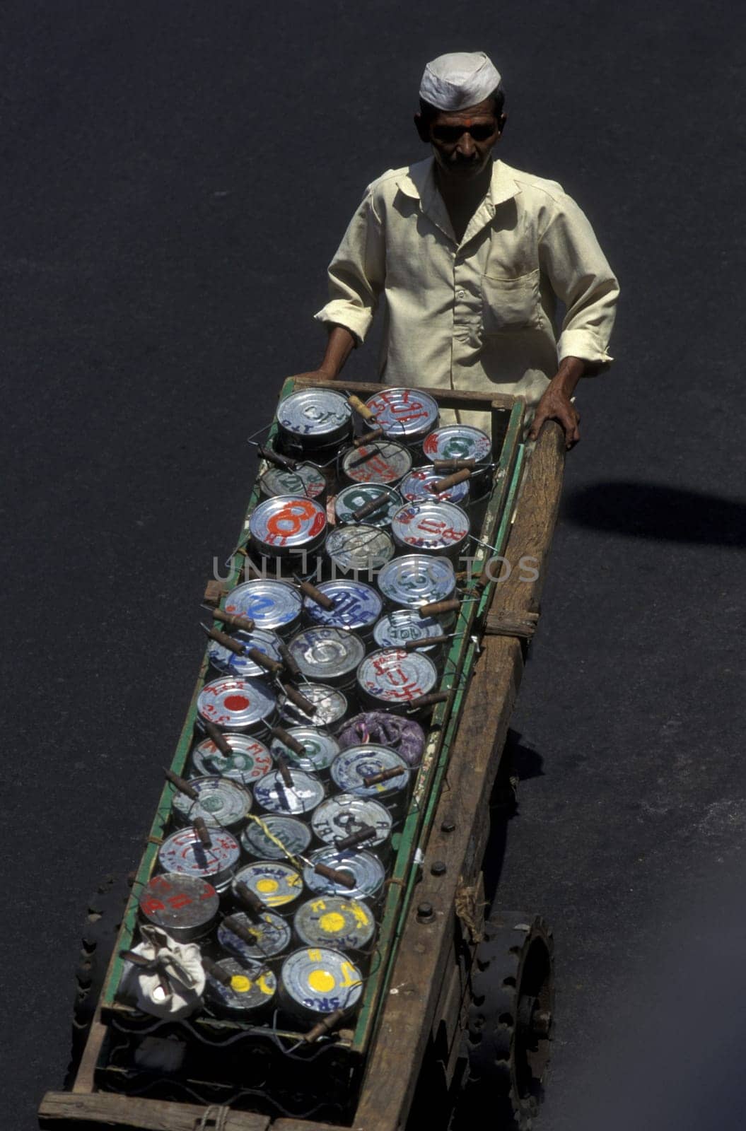 a Dhaba Wallahs food service in the city of Bombai or Mumbai in India.
