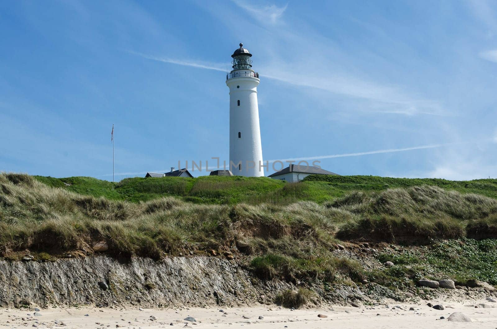 the lighthouse in Hirtshals in Denmark a beutiful day with blue sky