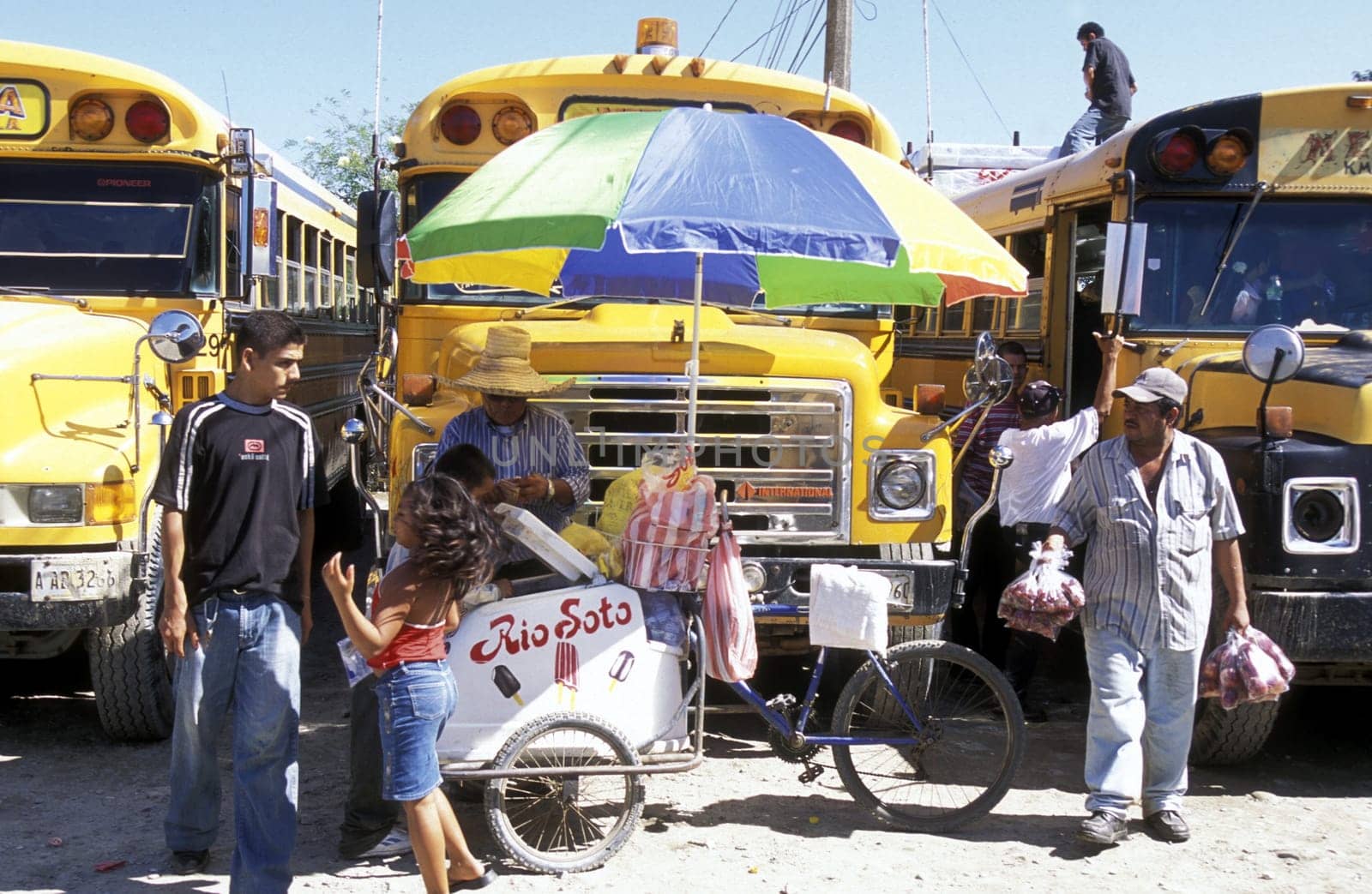 The Bus Terminal of the city of Tela near San Pedro Sula on the caribian sea in Honduras in Central America
