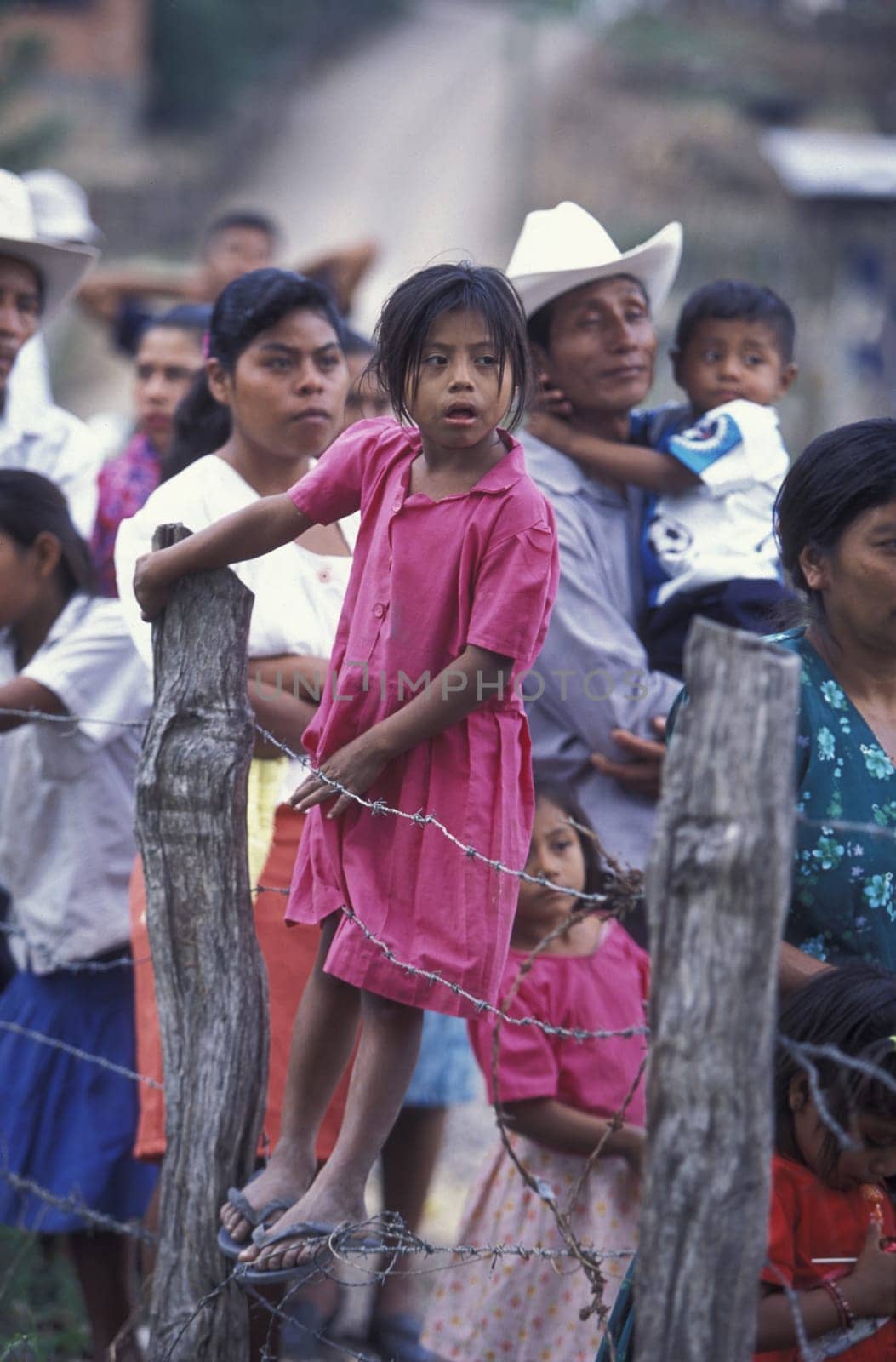 childern in the old town of the city Copan in Honduras in Central America