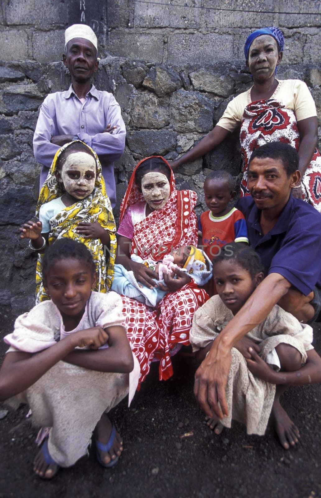 a family in the city of Moutsamudu on the Island of Anjouan on the Comoros Ilands in the Indian Ocean in Africa.