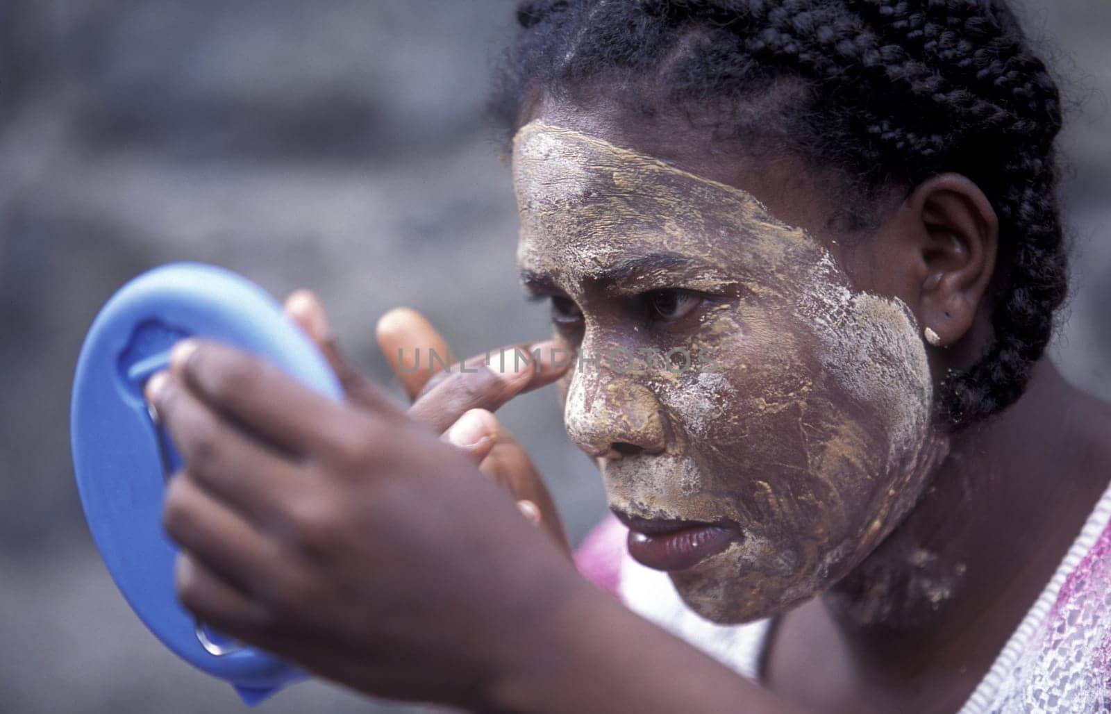 a woman in the city of Moutsamudu on the Island of Anjouan on the Comoros Ilands in the Indian Ocean in Africa.