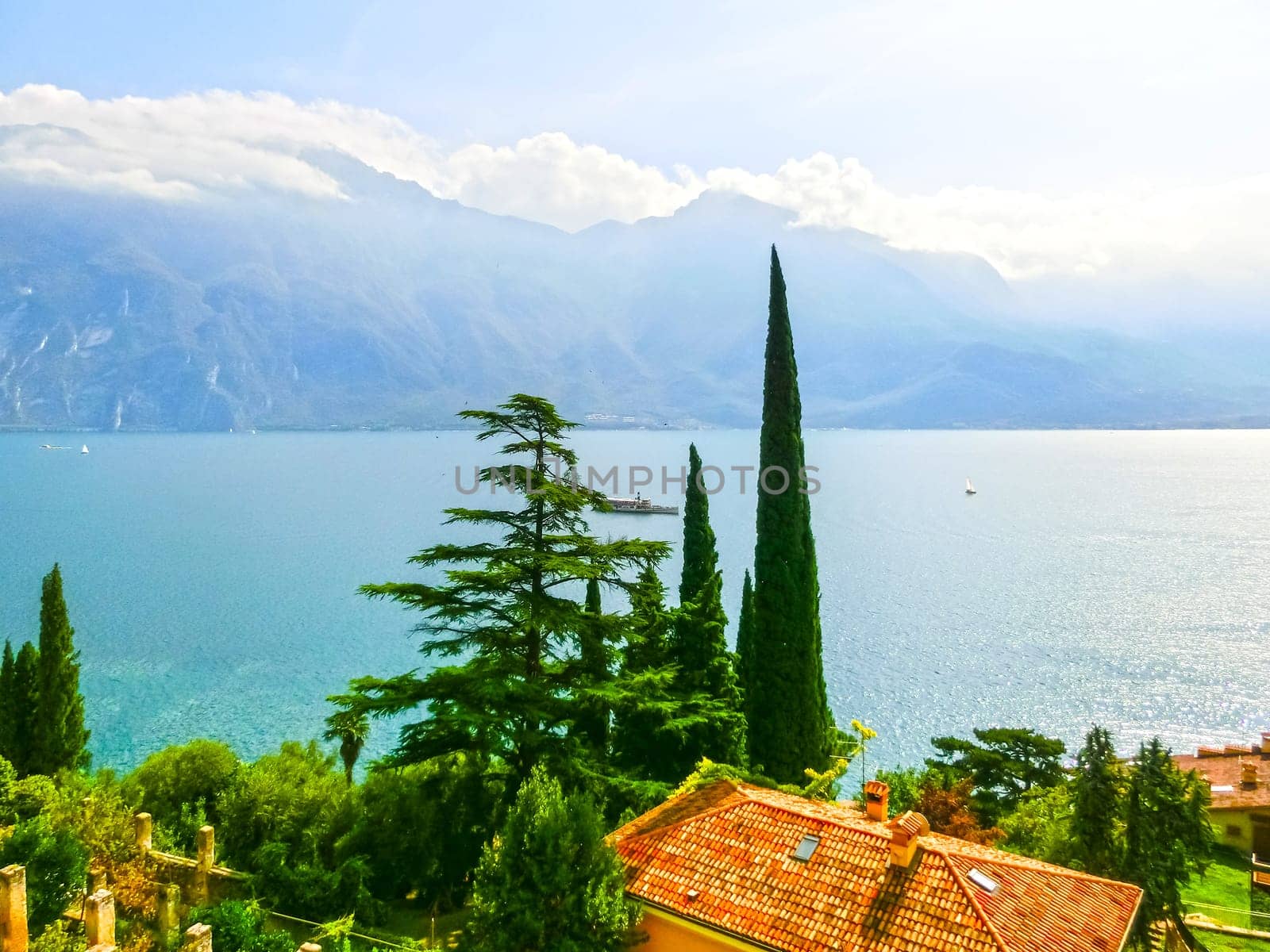 High mountains and Lake Garda, Italy, Europe