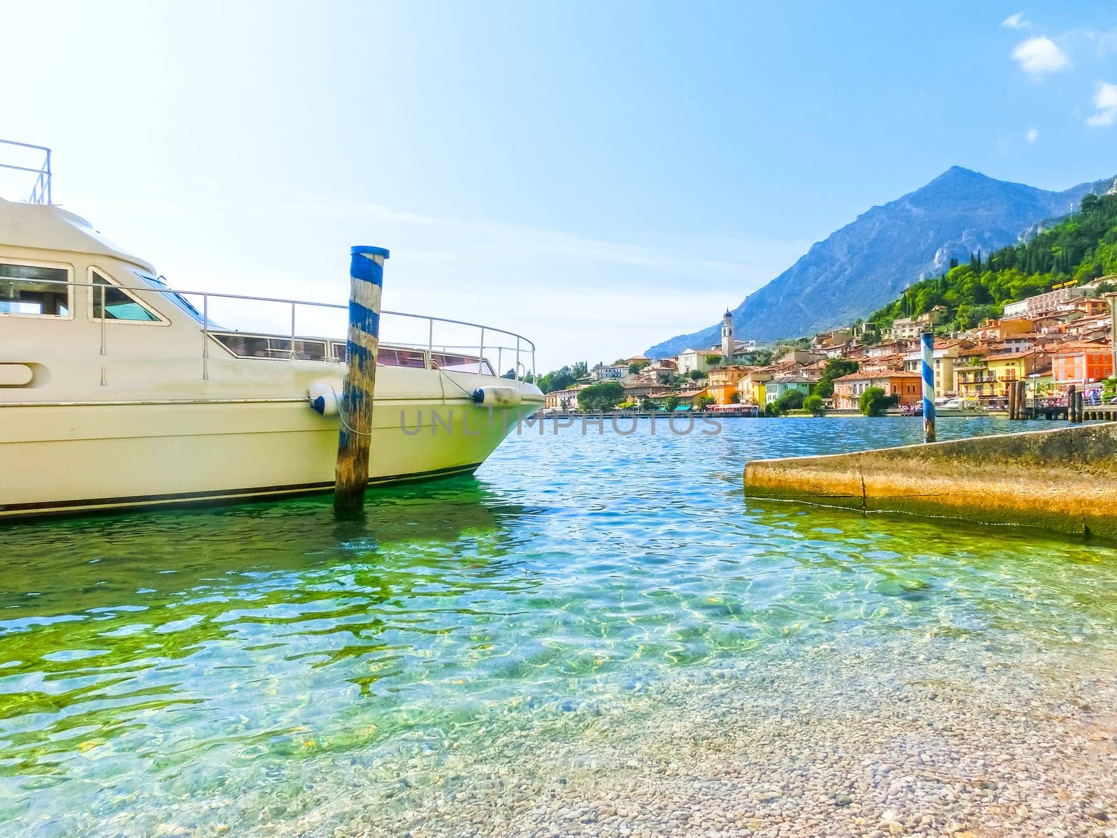 Limone sul Garda, Italy - September 21, 2014: The famous Village of Limone sul Garda on Lake Garda, Italy