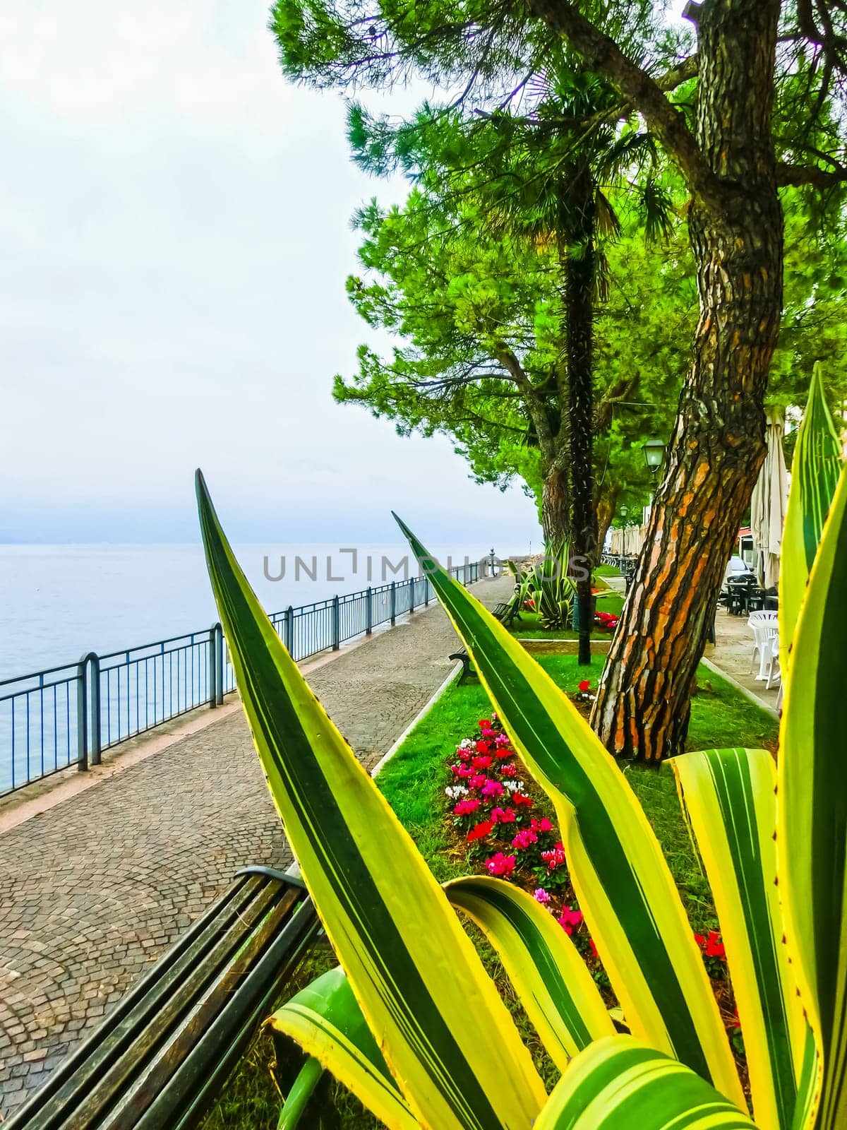 The walkway on the shore, Lake Garda, Italy, Europe