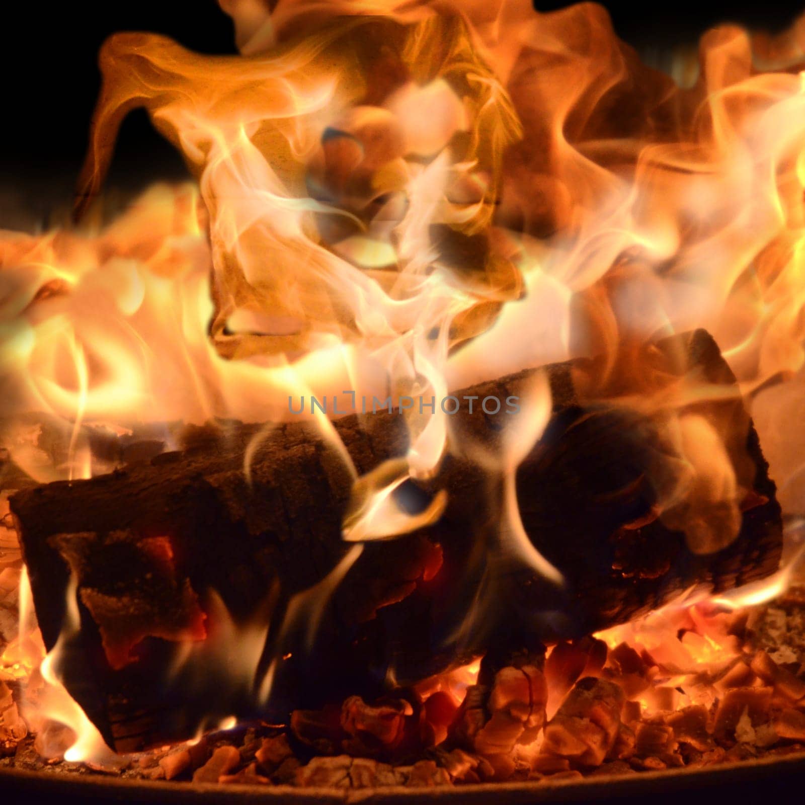 Fire in the fireplace