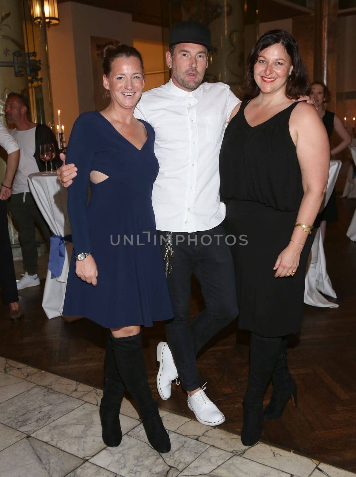 Jenny Falckenberg ,Michael Michalsky and Anna Jill Luepertz . Luepertz meets Falckenberg at Artweek Berlin on 14.09.2016