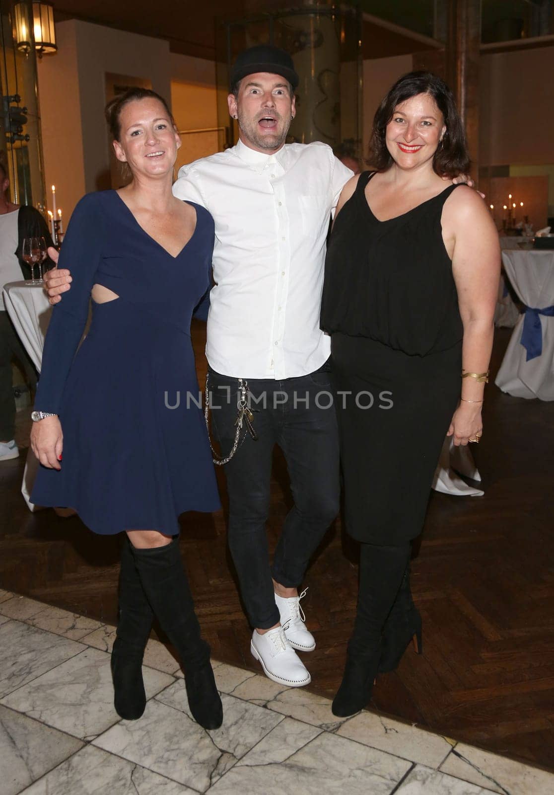 Jenny Falckenberg ,Michael Michalsky and Anna Jill Luepertz . Luepertz meets Falckenberg at Artweek Berlin on 14.09.2016