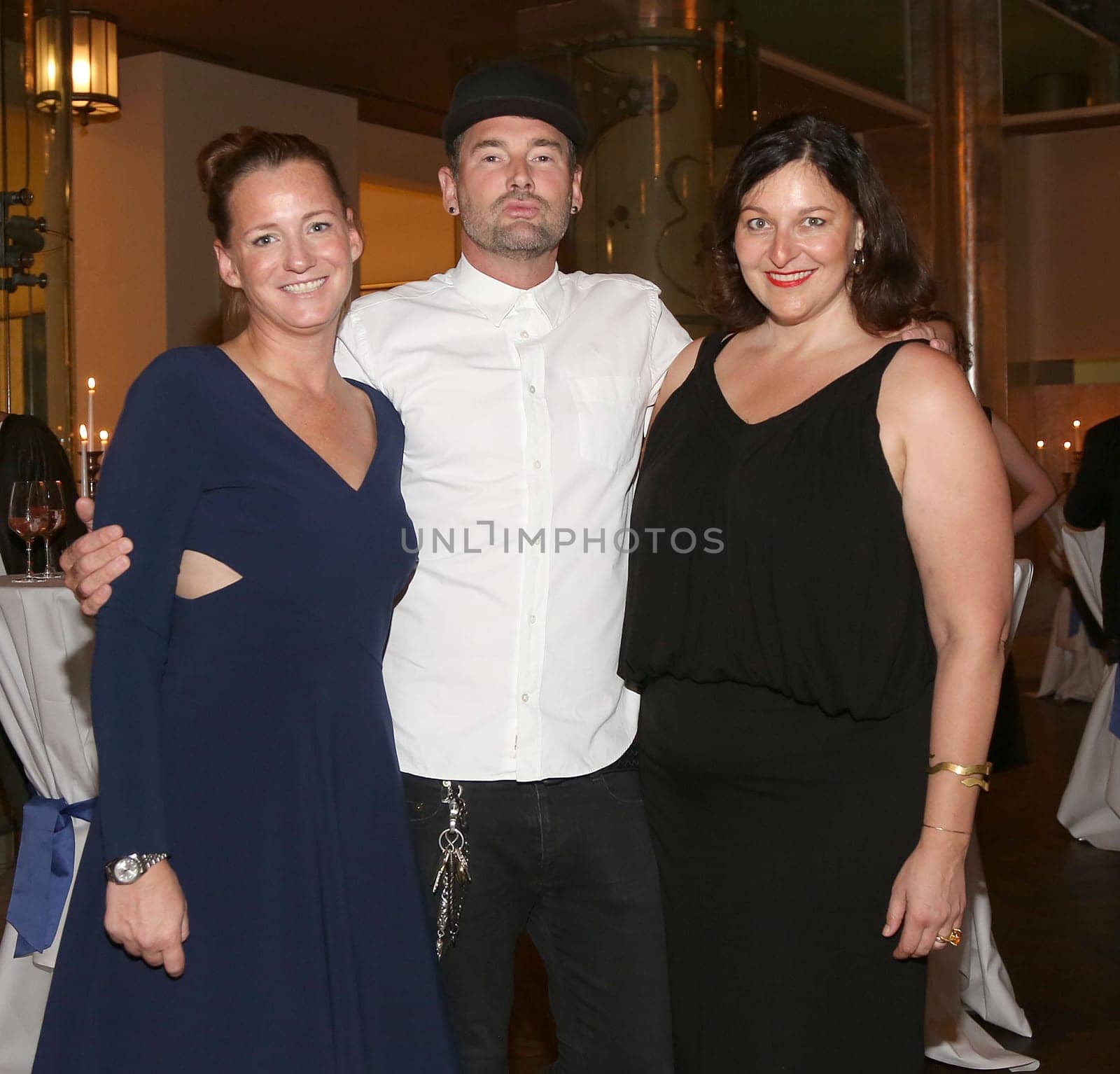 Jenny Falckenberg,Michael Michalsky and Anna Jill Luepertz,. Luepertz meets Falckenberg at Artweek Berlin on 14.09.2016