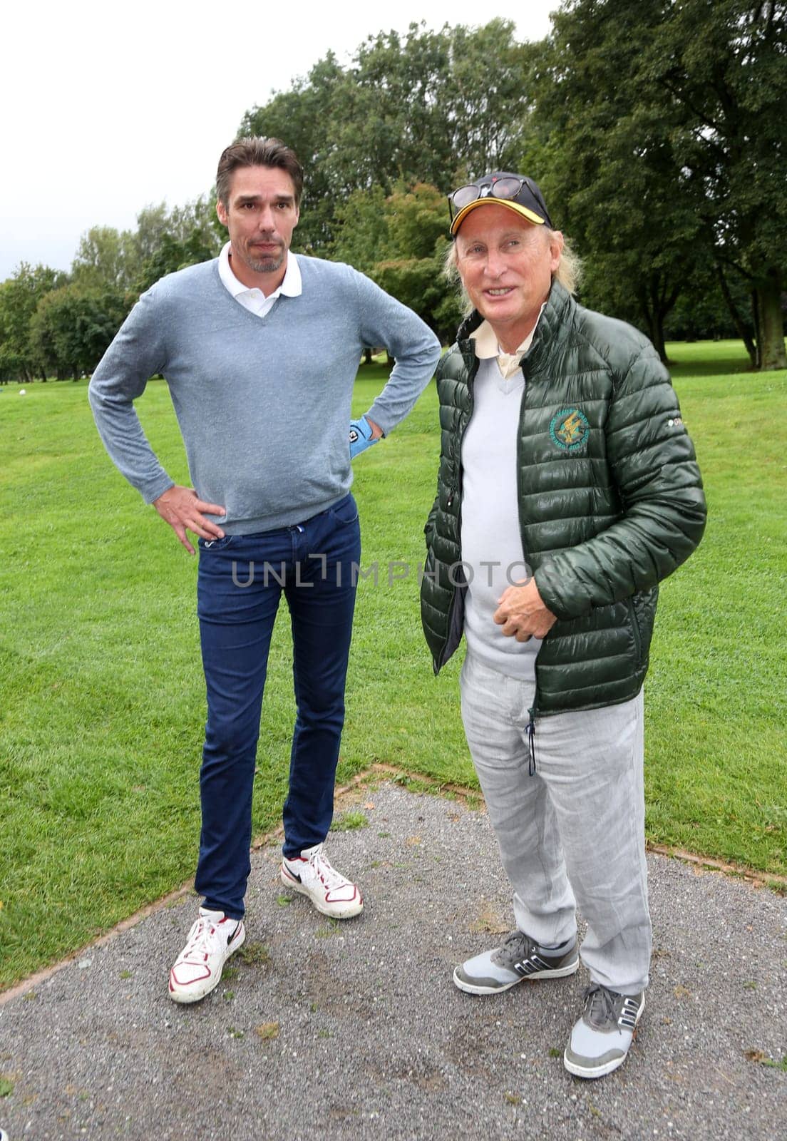 Michael Stich and Otto Waalkes,. Fischereihhafen Golf Trophy Cup 2016 Charity golfing on Wendlohe for the benefit of the Uwe_Seeler Foundation in Hamburg on 05.09.2016