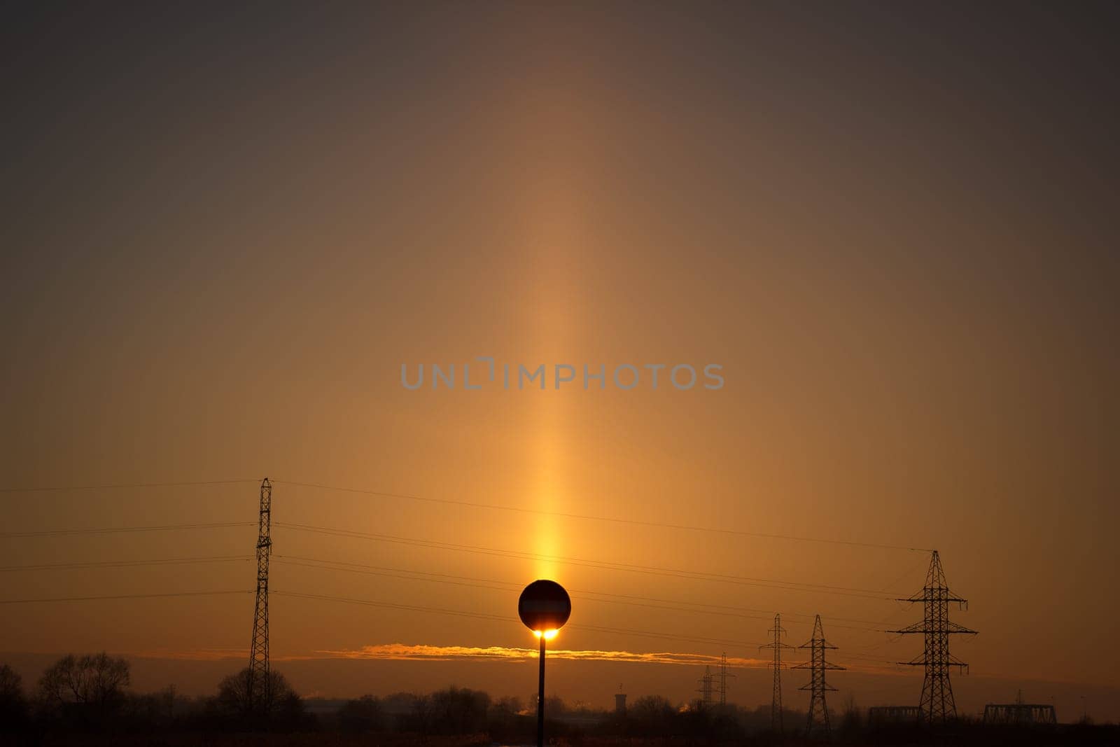 Solar eclipse during an evening in suburbs