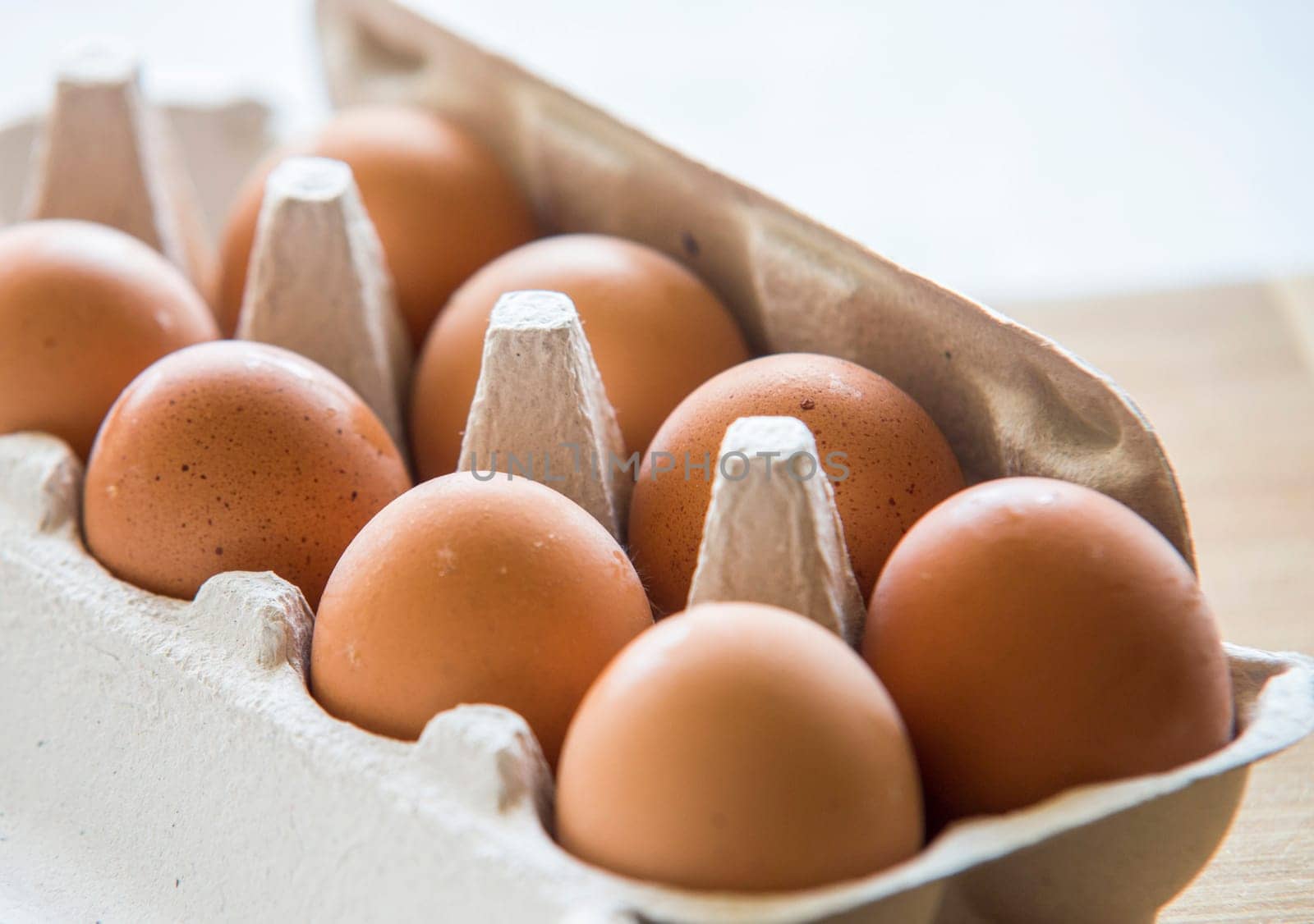 chiken eggs packed in a box.