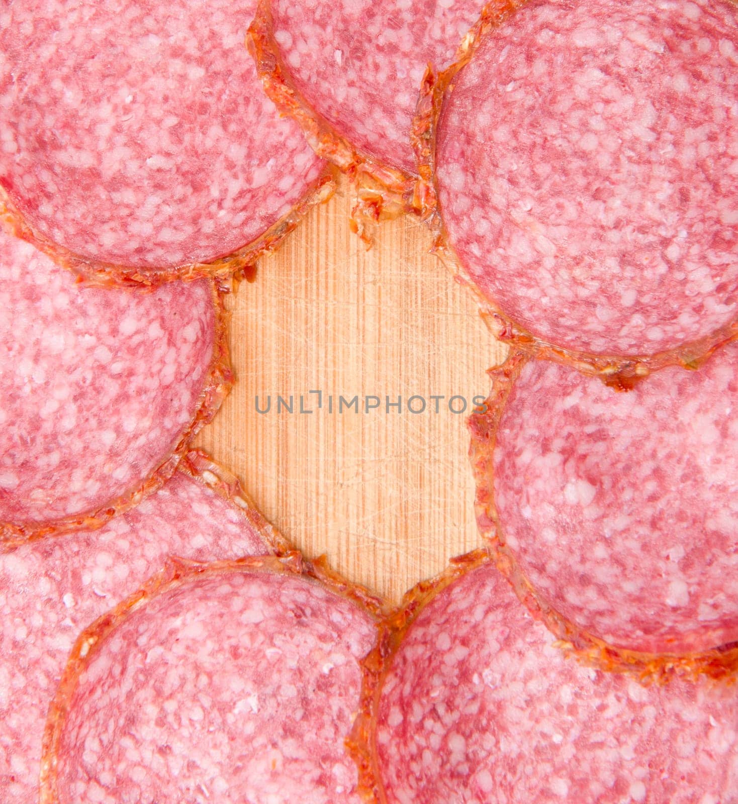 salami sausage background frame