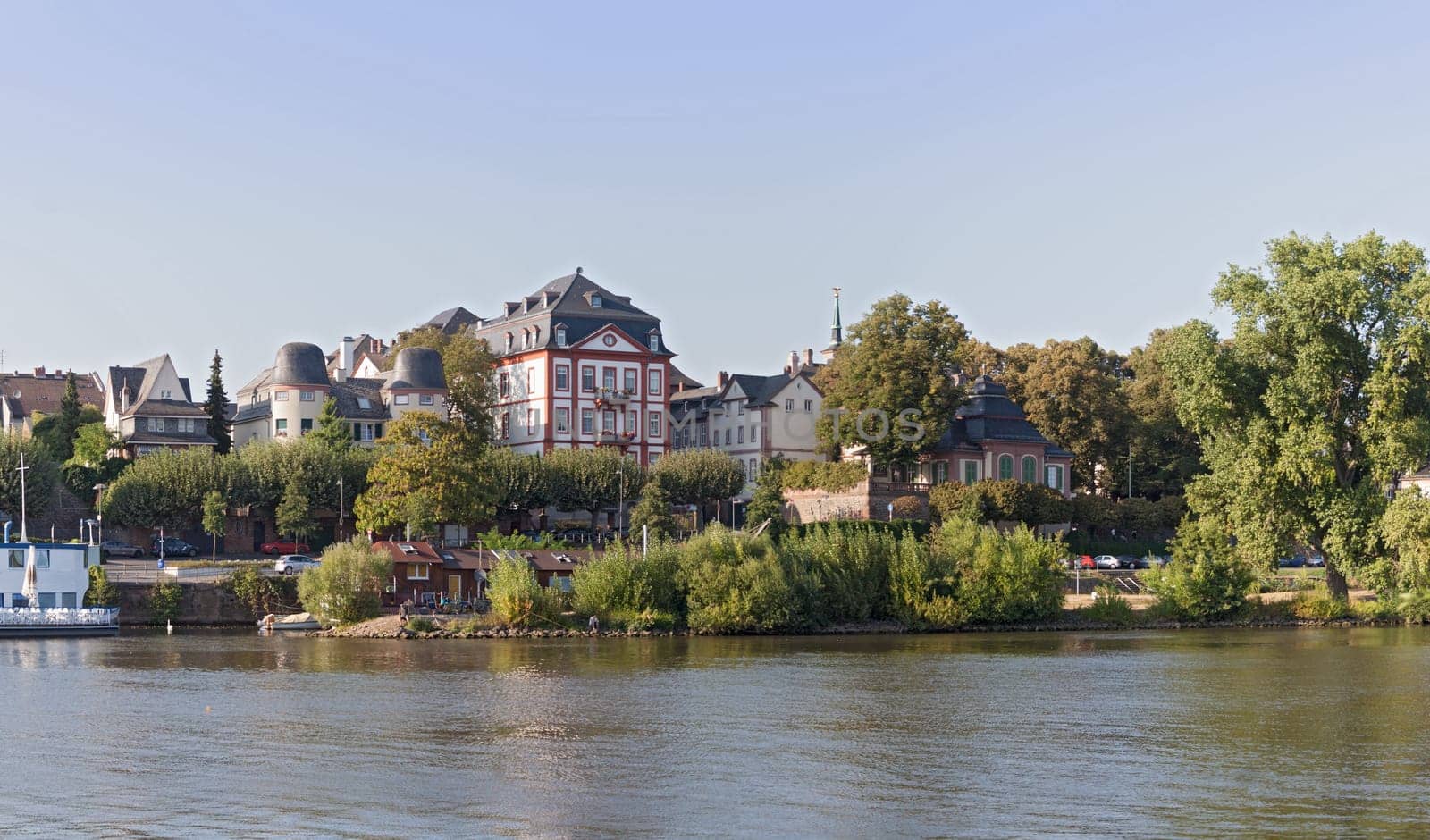 the banks of the main river in Frankfurt Hoechst