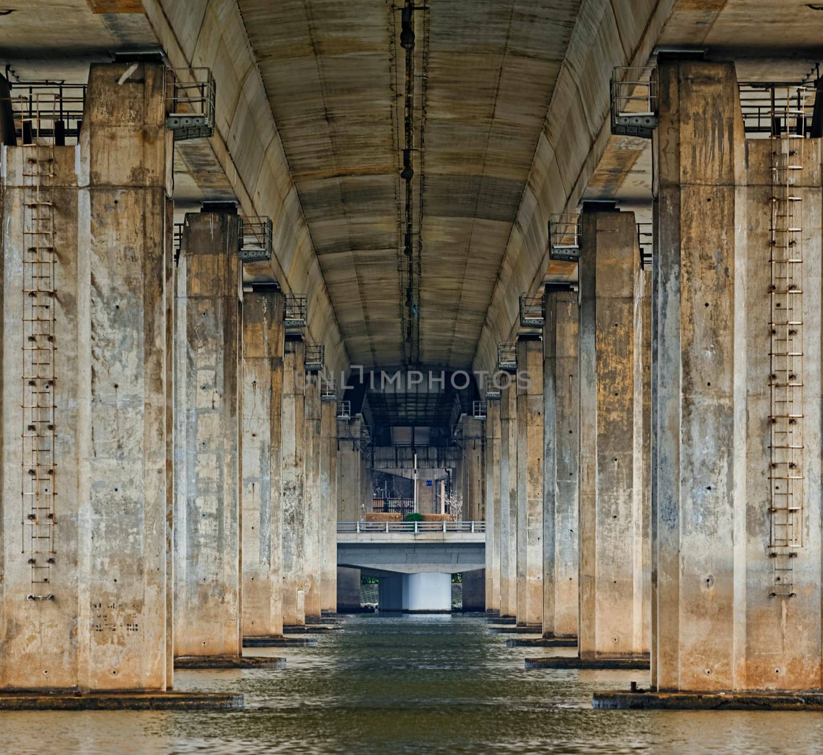 View under bridge on the River