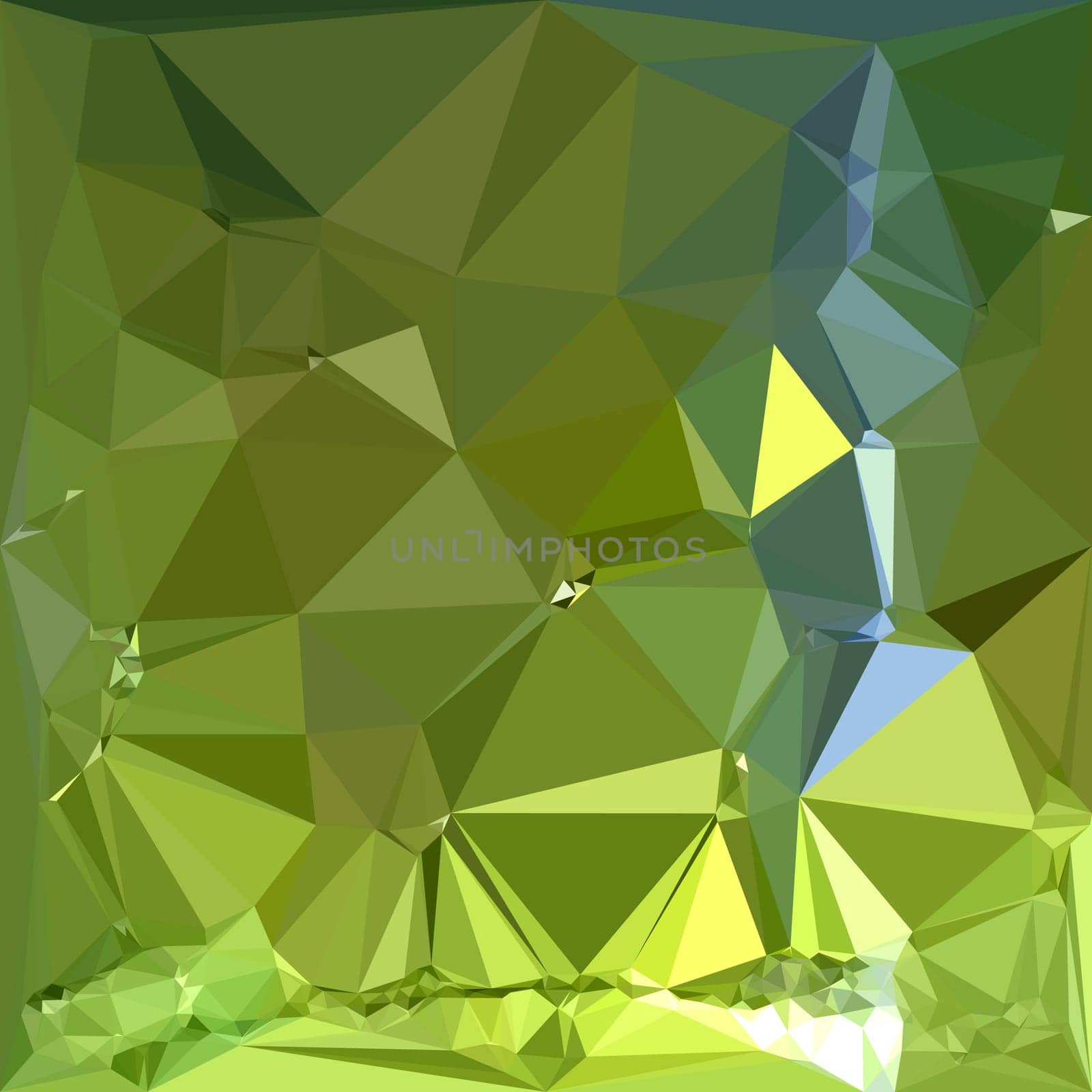Low polygon style illustration of a chartreuse green abstract geometric background.