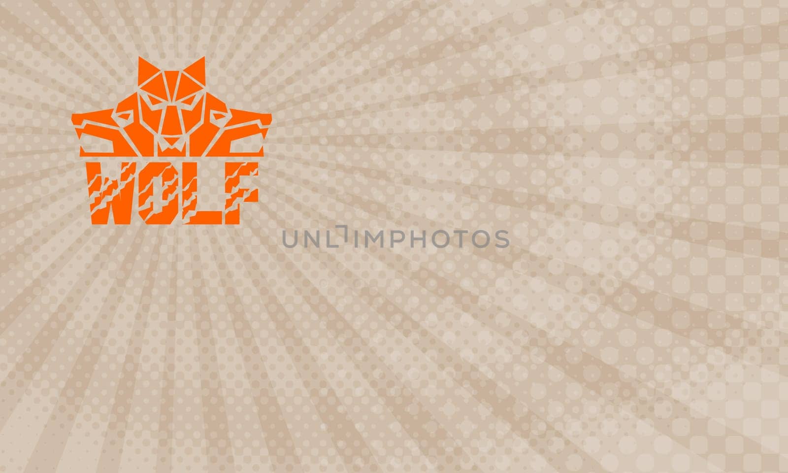 Business Card showing Illustration of a pack of wolf heads viewed from front set on isolated white background with the text word Wolf done in retro style. ..