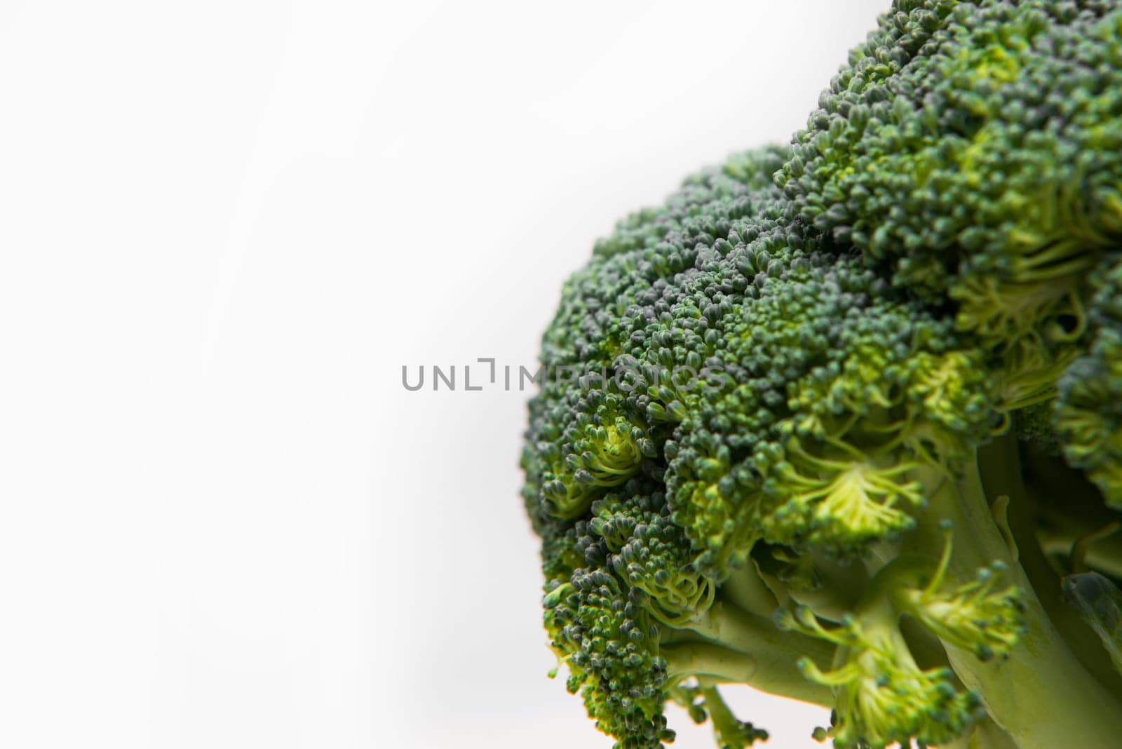 close up on fresh broccoli solated on a white background